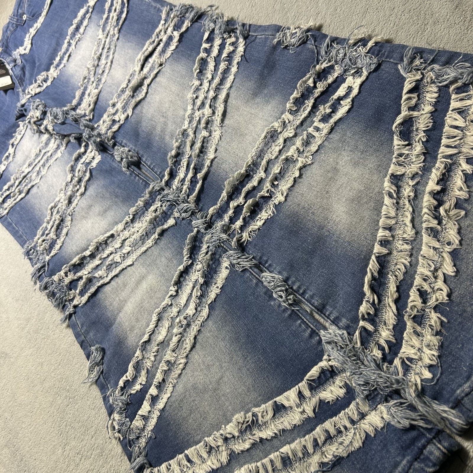Rockstar Games Patchwork Beyond Baggy Stacked Jeans sz 15 32x33 Hamilton Size 32" / US 10 / IT 46 - 2 Thumbnail