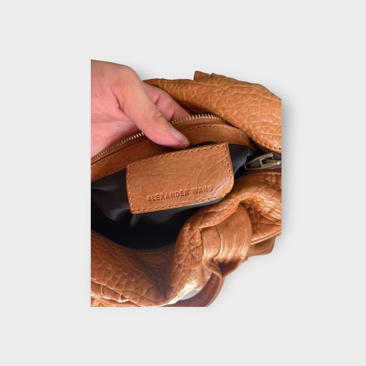 Alexander Wang Alexander Wang Rocco Bag – Brown Leather / Gold Studs Size ONE SIZE - 9 Thumbnail