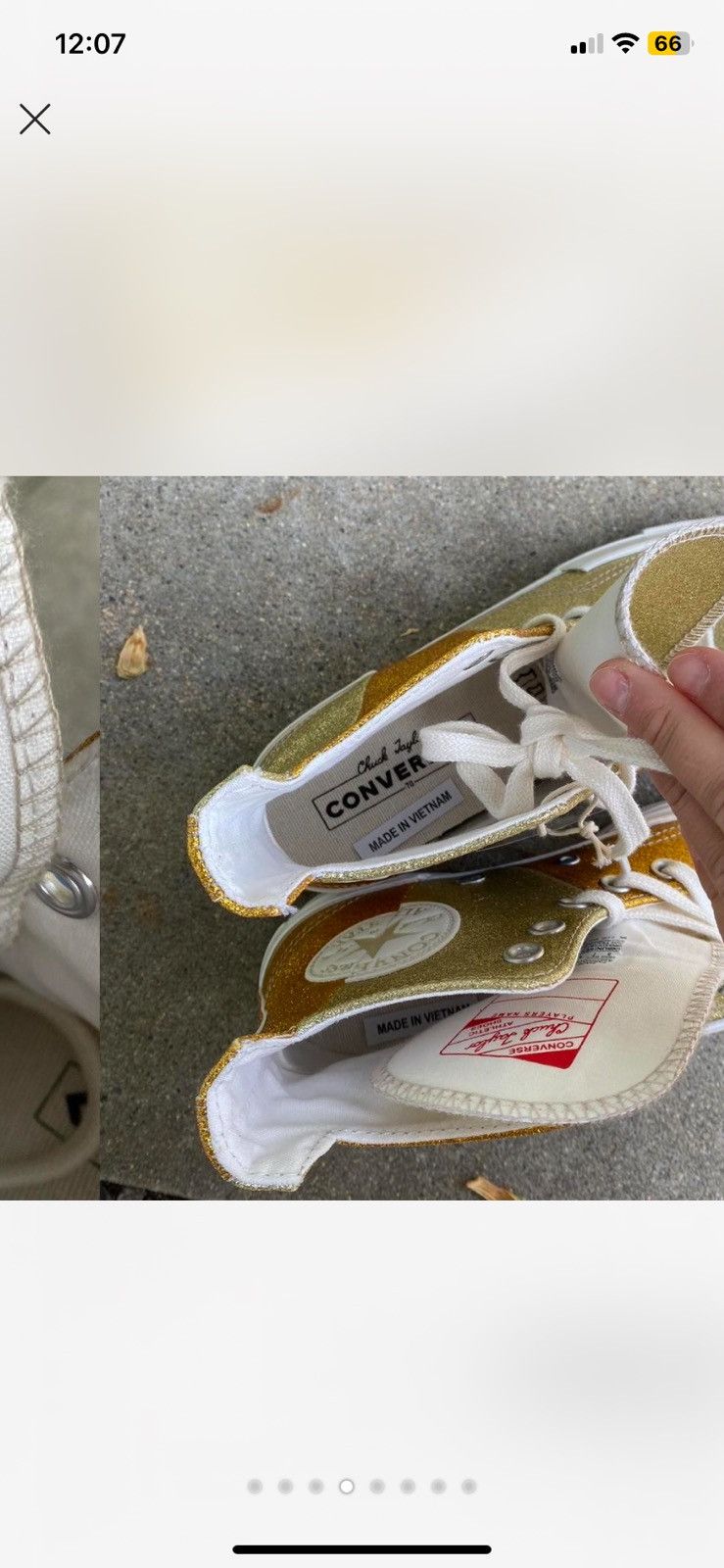 Converse Converse Chuck 70 Plus Glitter Gold High Top Unisex Women’s Size US 7 / IT 37 - 2 Thumbnail