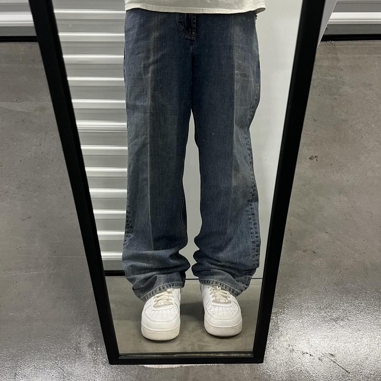 Japanese Brand × Vintage Vintage Y2K/2000s Baggy Grunge Medium Blue Wash Denim Jeans! Size US 34 / EU 50 - 1 Thumbnail