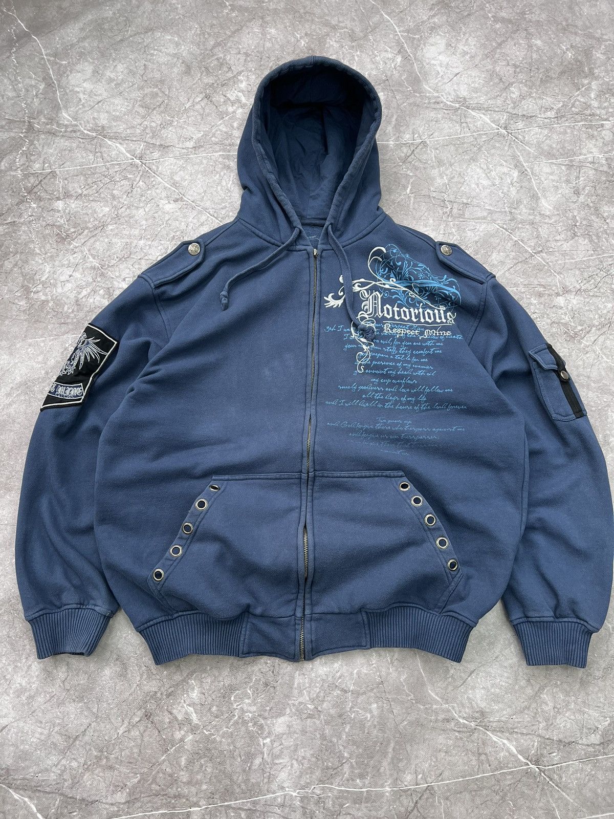 Hysteric Glamour × If Six Was Nine × Le Grande Bleu (L.G.B.) 2000s Japanese Punk Grunge Fur HOODIE Jacket opium style Size US L / EU 52-54 / 3 - 2 Thumbnail