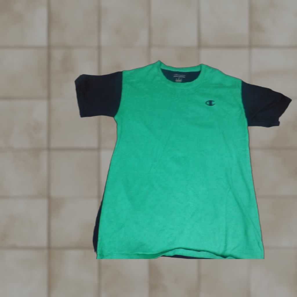 Champion Champion Mens Shirt S Small Blue Casual Short Sleeve Crew Neck Cotton Knit Logo T-Shirt Size US S / EU 44-46 / 1 - 1 Thumbnail