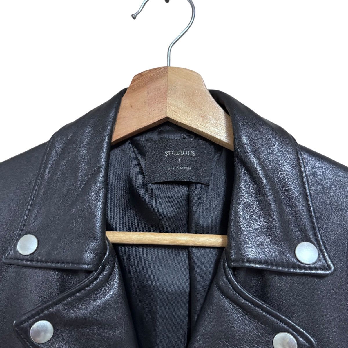 STUDIOUS Studious Japan Sheepskin Leather Biker Jacket Size US XS / EU 42 / 0 - 4 Thumbnail
