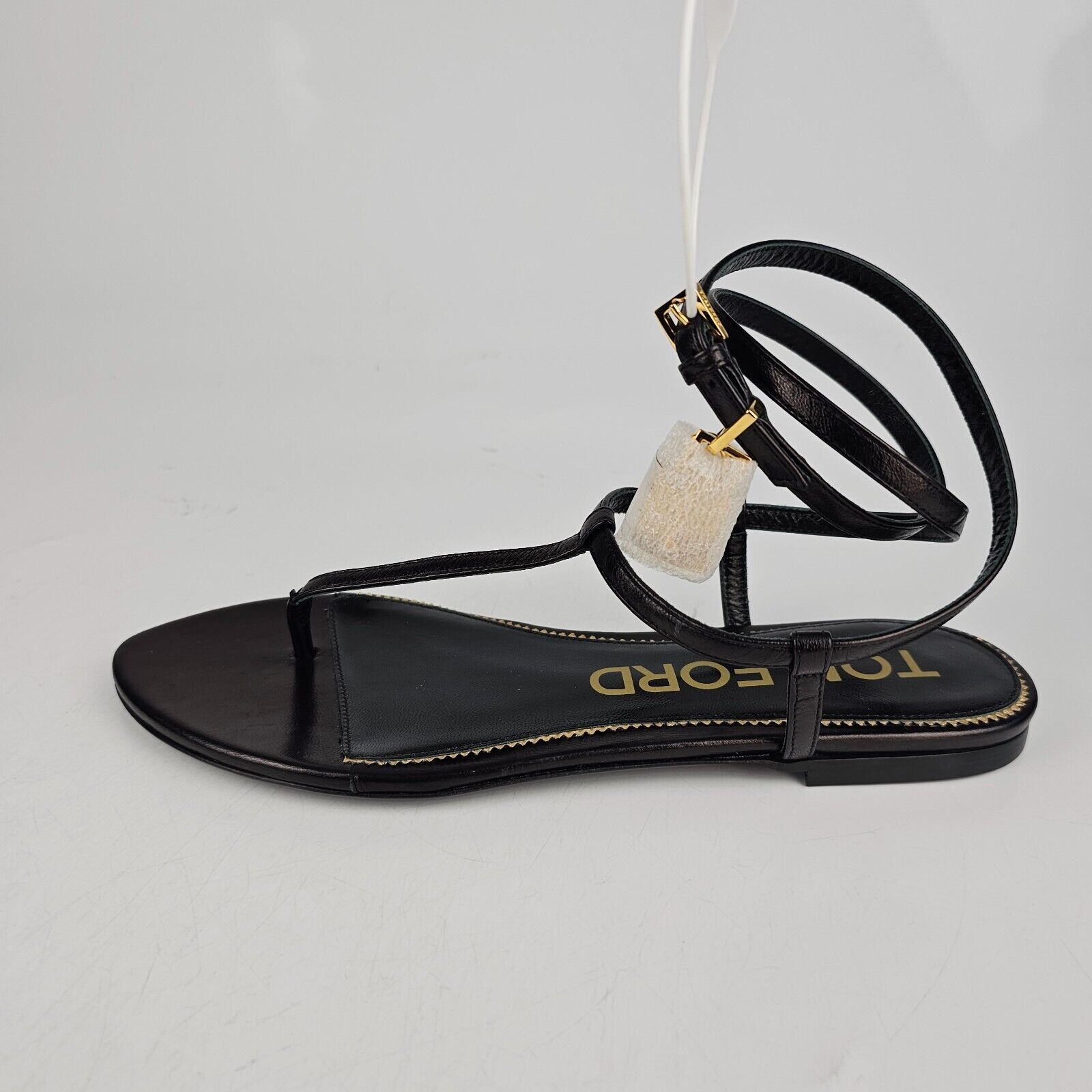 Tom Ford Tom Ford Padlock Black Leather Sandals New Size US 8.5 / IT 38.5 - 3 Thumbnail