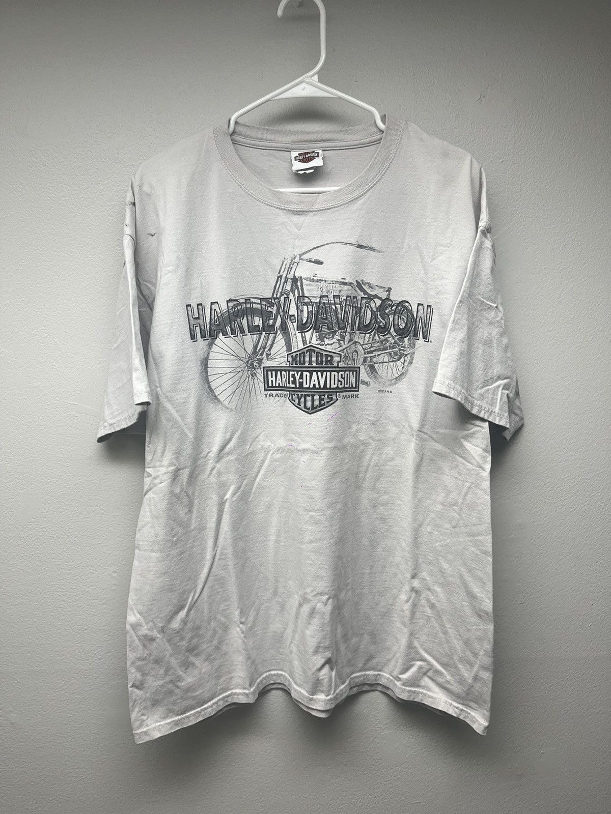 Harley Davidson Harley Davidson Spain Vintage Motorcycle Graphic Grey Tshirt Size US XL / EU 56 / 4 - 1 Thumbnail