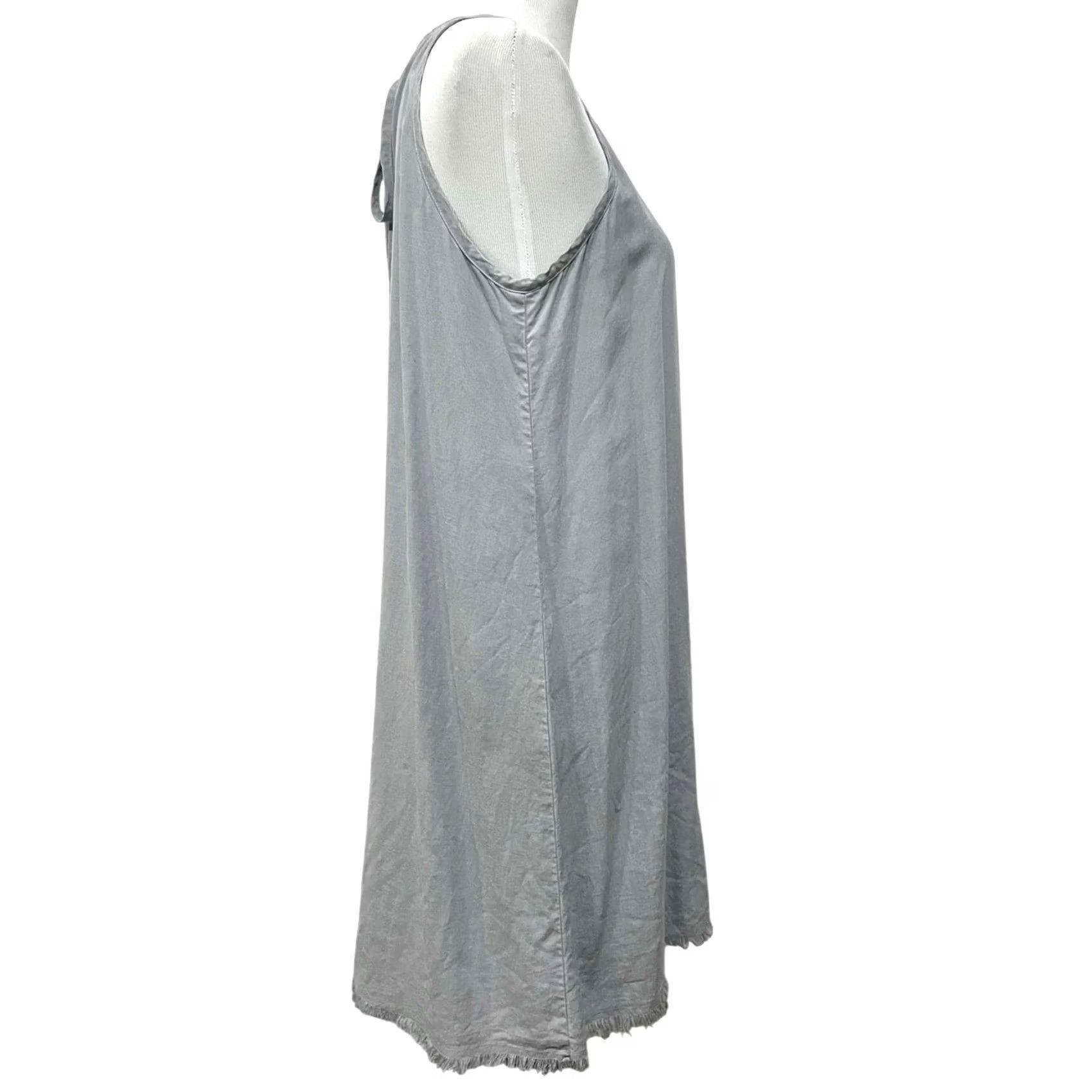 Anthropologie ANTHROPOLOGIE Cloth & Stone Shirt Dress L Gray High Neck Sleeveless Tie Swing Dress Women Short Casual Party/Cocktail Travel Summer Spring Fall Size L / US 10 / IT 46 - 6 Thumbnail