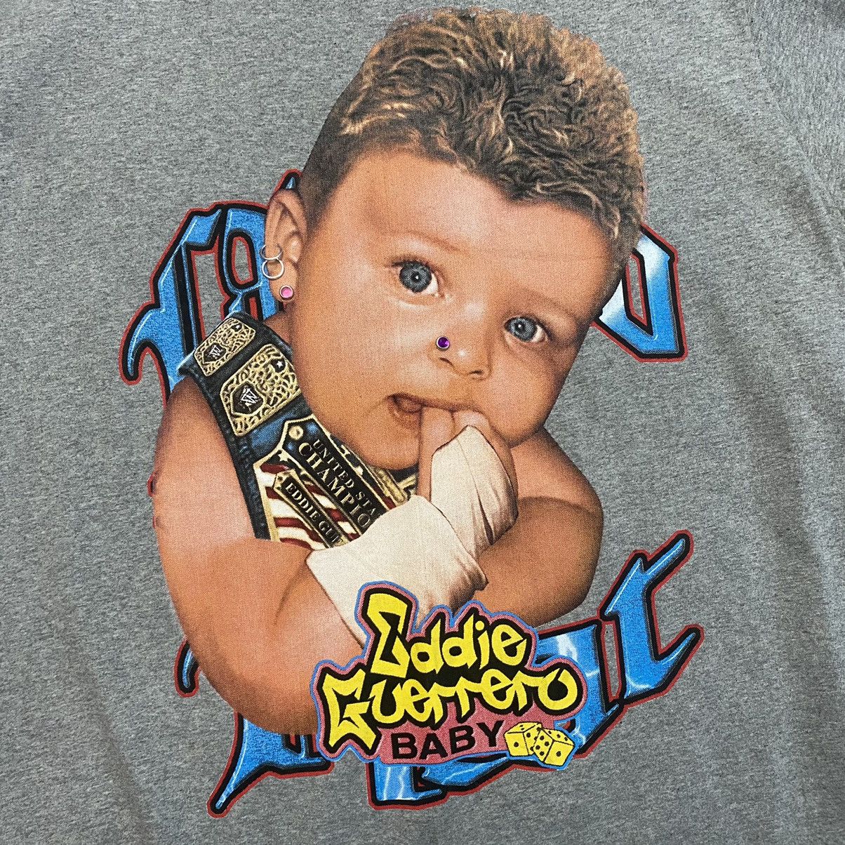 image of Vintage Eddie Guerrero Baby United States Champion T-Shirt in Grey, Men's (Size Small)