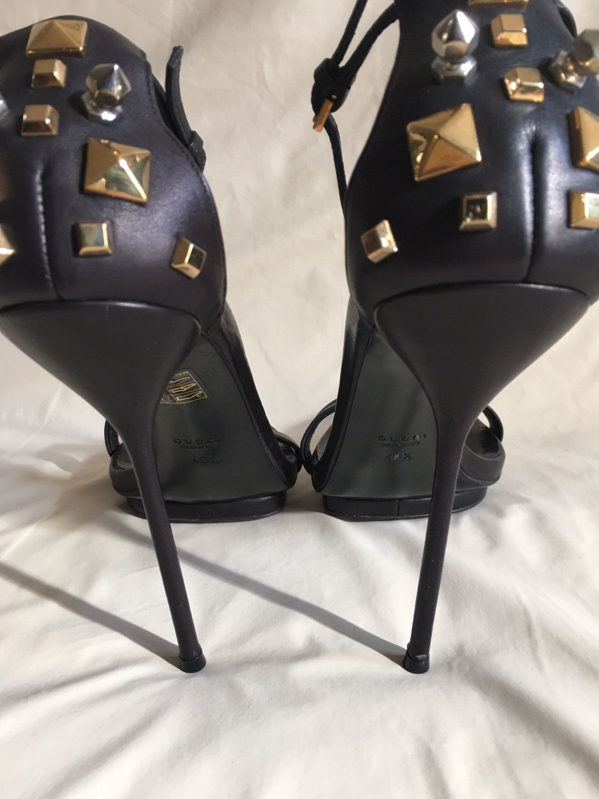 Gucci GUCCI Kinga Black Leather Heels Sandals EU 40.5 Size US 10.5 / IT 40.5 - 8 Thumbnail