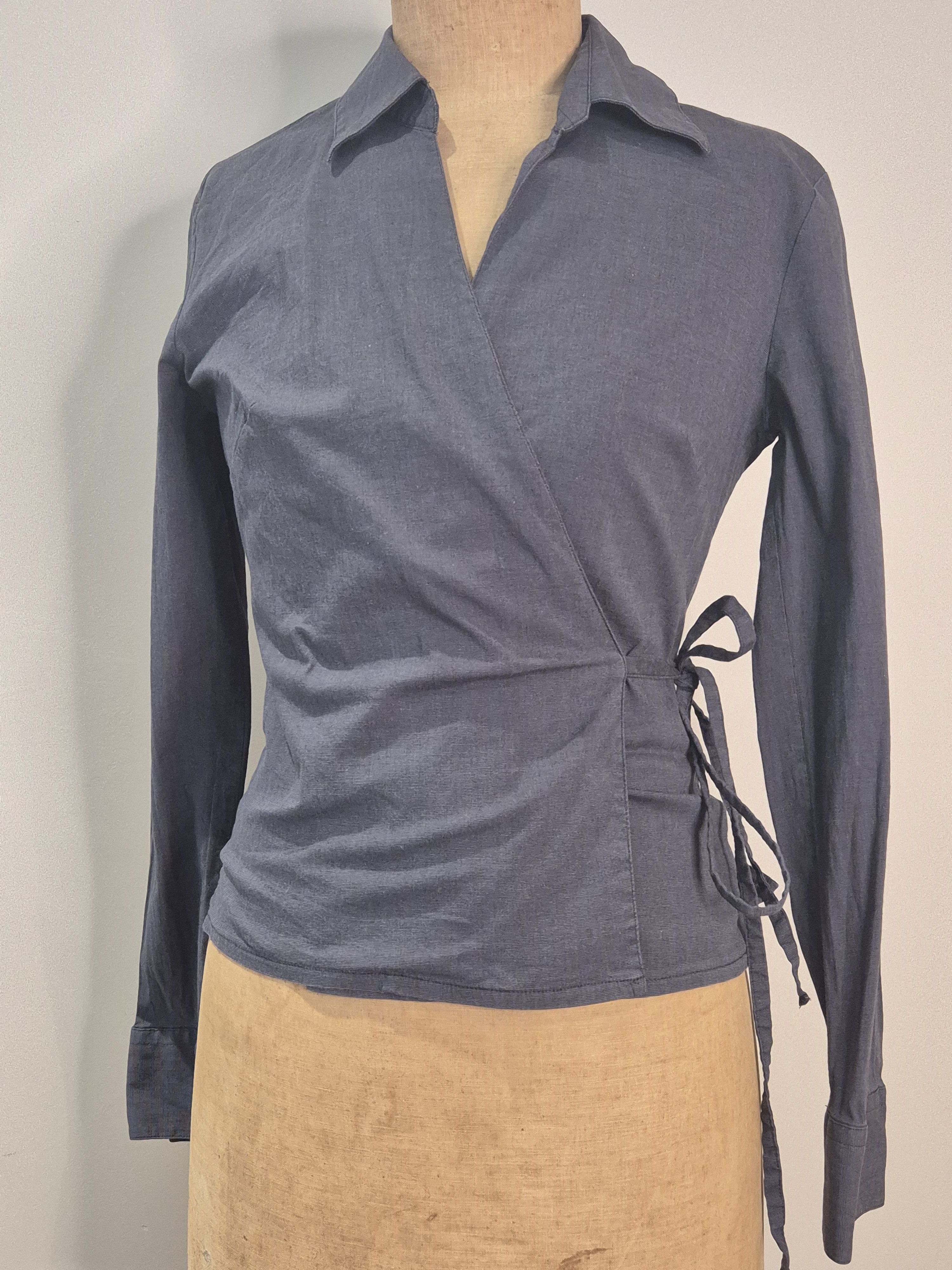 Sisley Grey l/s wrap shirt Size XS / US 0-2 / IT 36-38 - 1 Thumbnail
