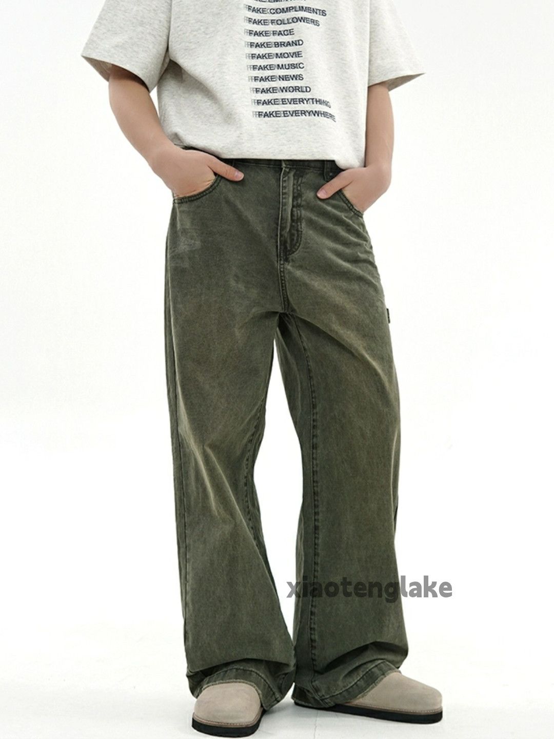 Jean × Vintage washed faded cleanfit skate hiphop baggy cargo jeans Size US 32 / EU 48 - 1 Thumbnail