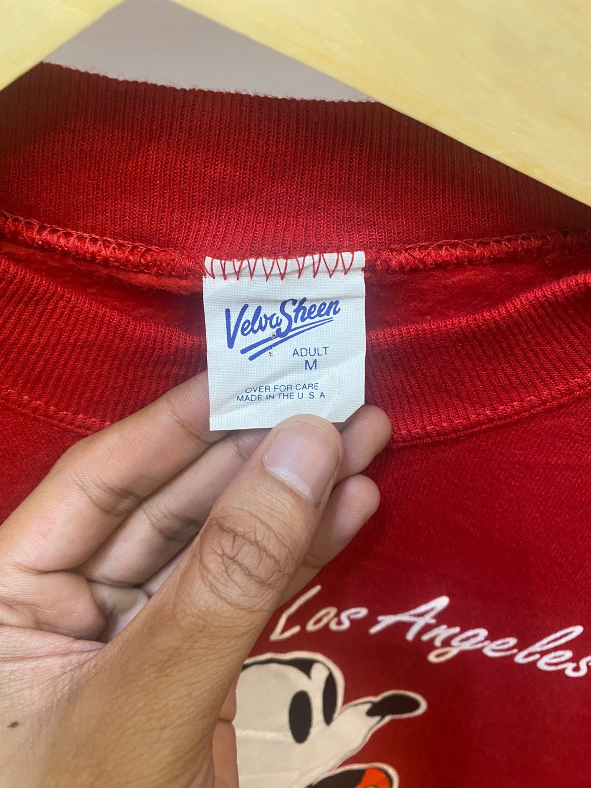 Disney × Mickey Mouse × Vintage 80s Velva Sheen Mickey Mouse Disney Sweatshirt Red Size US M / EU 48-50 / 2 - 3 Thumbnail