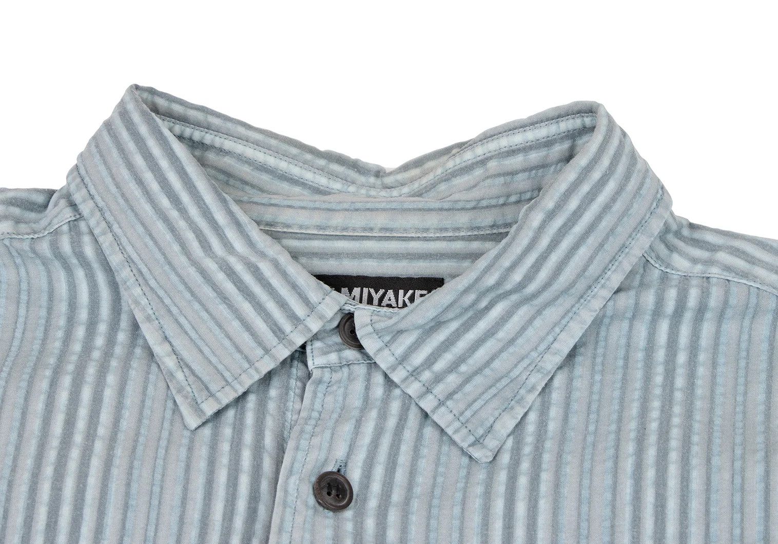 Issey Miyake Striped Print Shirt in Light Blue Gray Size US XS / EU 42 / 0 - 3 Thumbnail