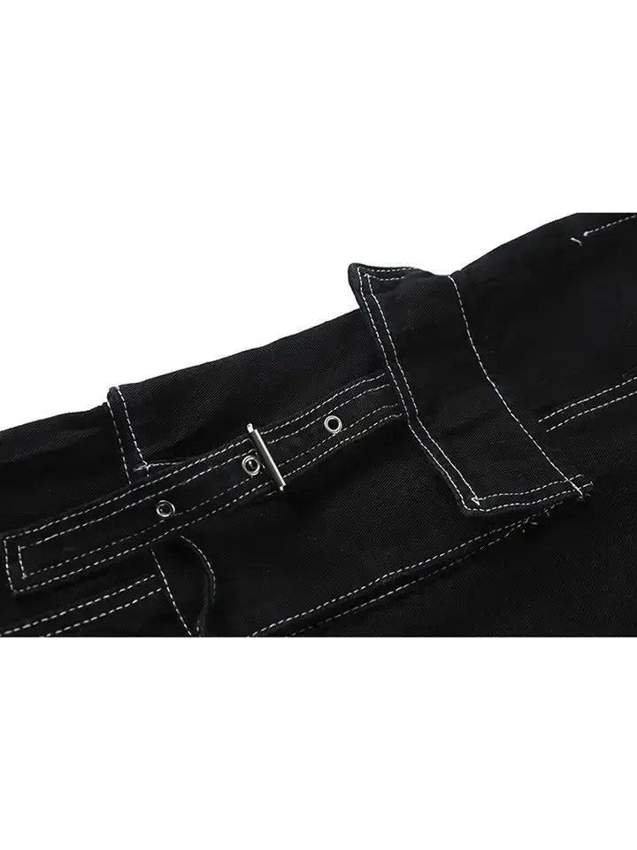 Japanese Brand Black Cargo Carpenter Denim Jeans Size US 32 / EU 48 - 4 Thumbnail