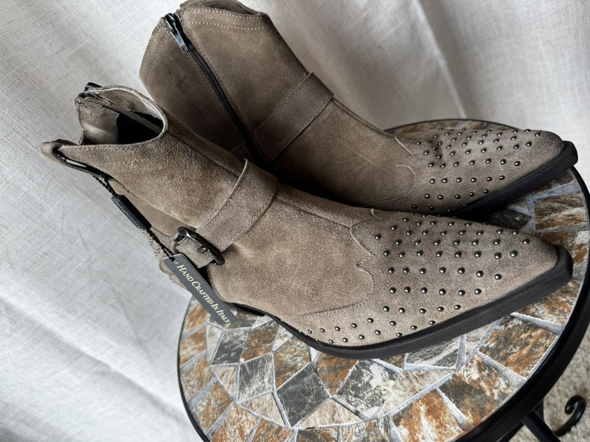 Other Emanuele Crasto Studded Taupe Suede Boots — Made in Italy Size US 8 / EU 41 - 2 Thumbnail
