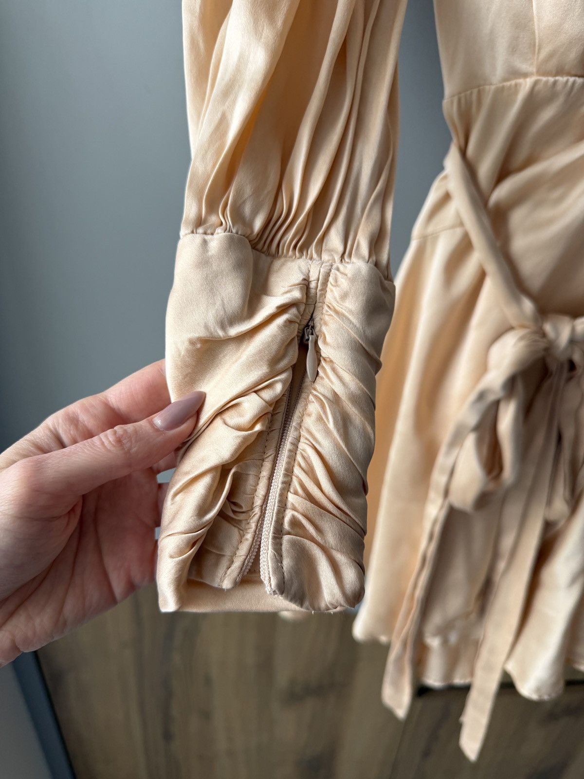 Zimmermann Zimmermann Dusty Pink Silk Classic Wrap Mini Dress Size S / US 4 / IT 40 - 3 Thumbnail