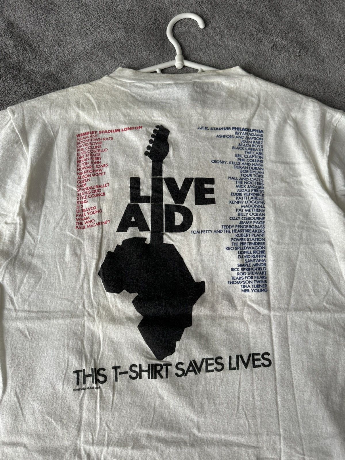 Vintage 1985 Live Aid Official Concert Tee