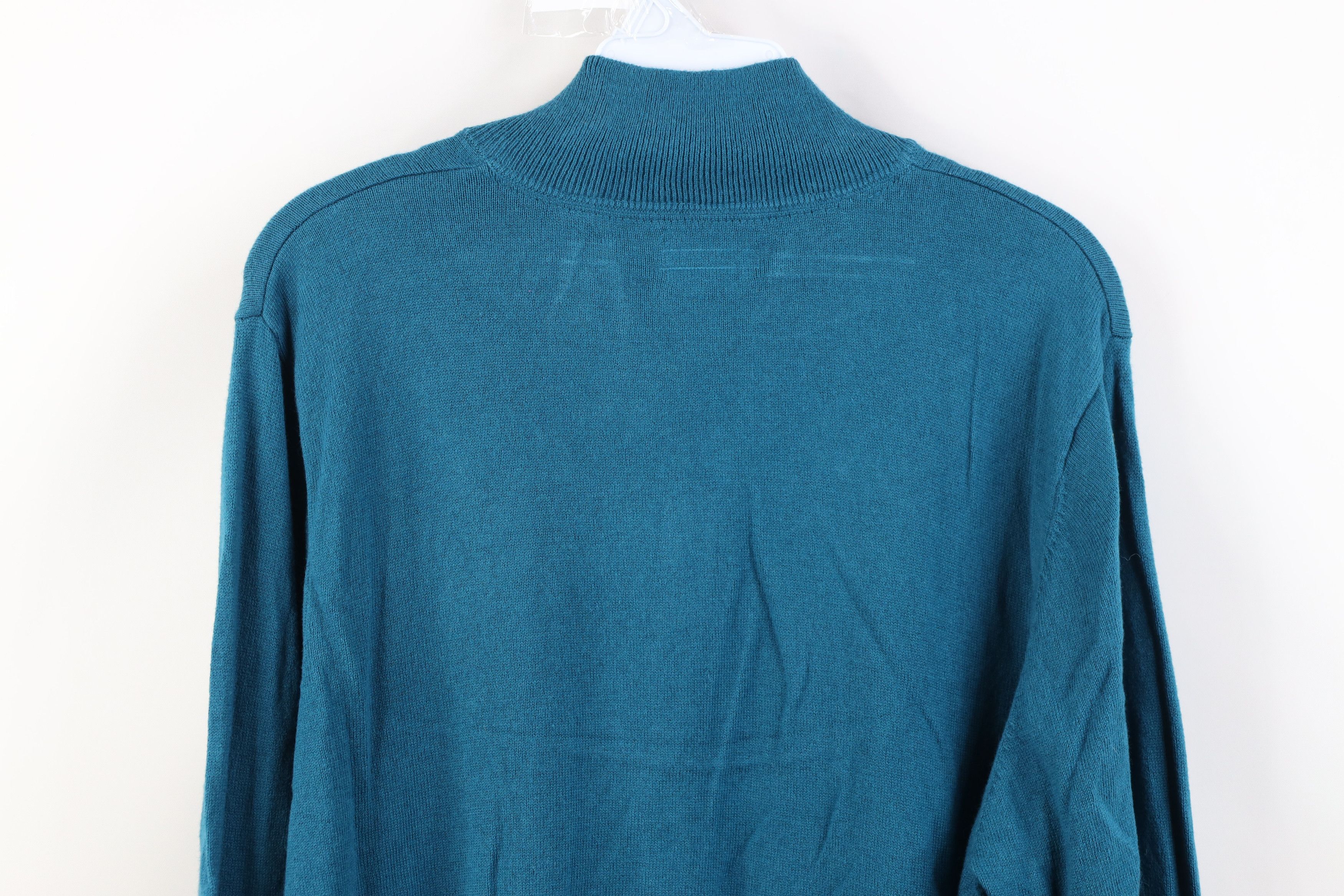 L.L. Bean Vintage LL Bean Cotton Cashmere Ribbed Knit 1/4 Zip Sweater Size US L / EU 52-54 / 3 - 10 Thumbnail