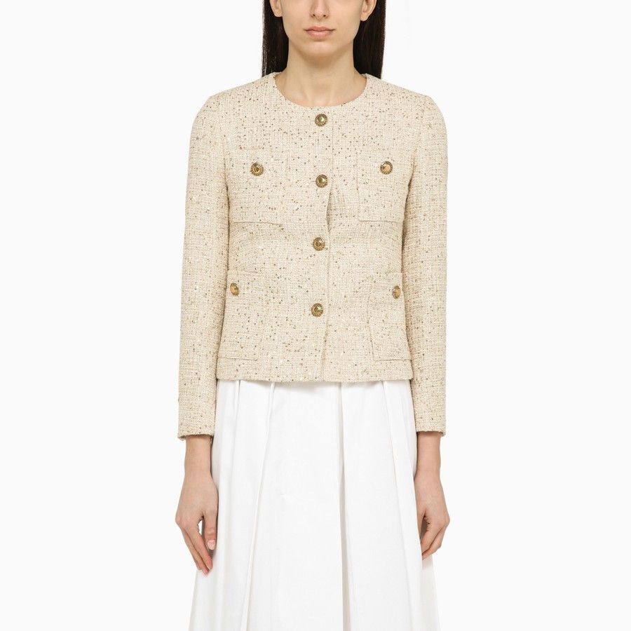 o1d2blof1024 Single-Breasted Jacket With Buttons In Beige