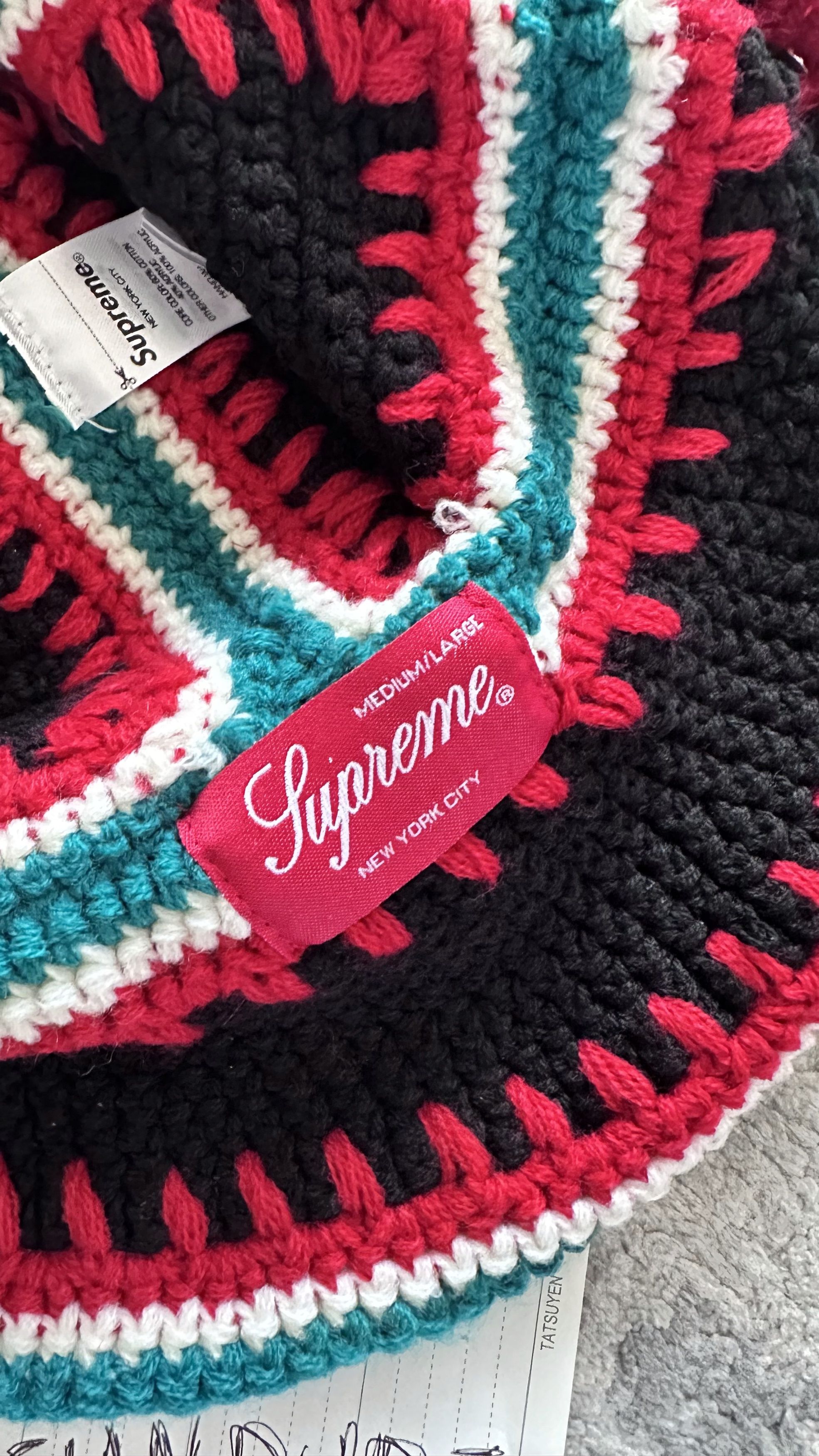 Supreme Supreme Crochet Edge Bell Knit Bucket Hat | Grailed