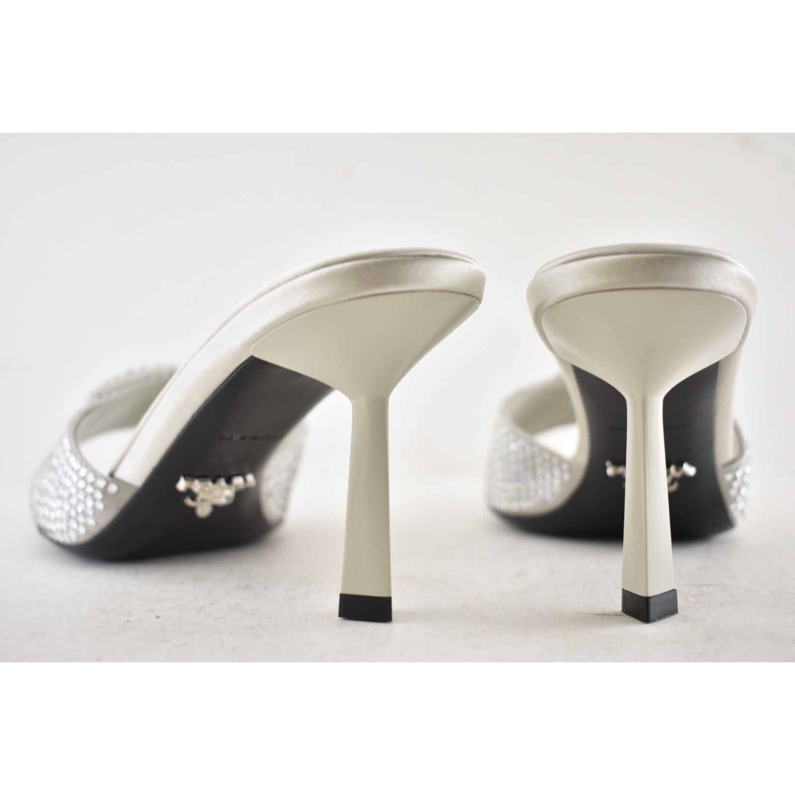 Prada Prada Crystal Satin Stiletto Perla Mule Heel Pump 36 Size US 6 / IT 36 - 18 Thumbnail