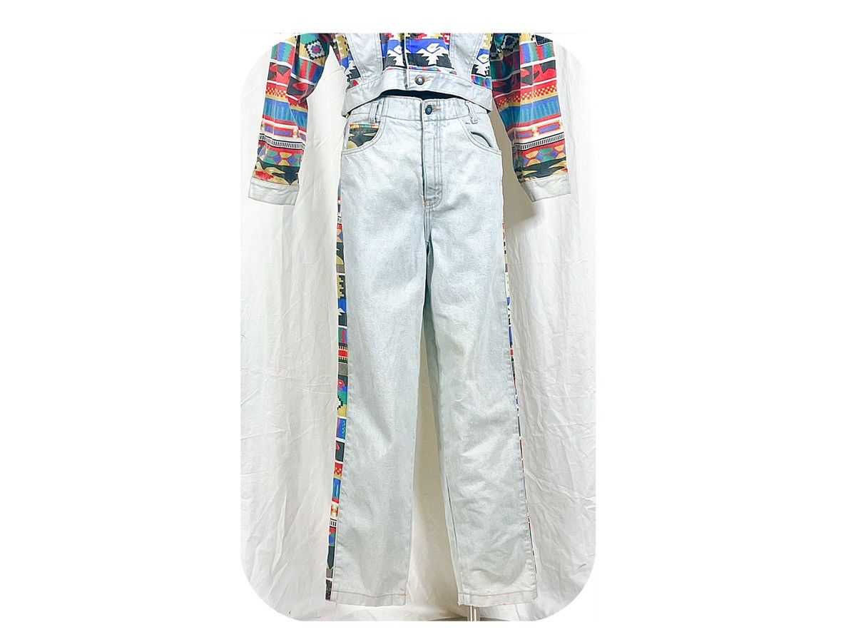 Other VTG 80s Jou Jou Navajo Printed Jacket + Pants Denim Tuxedo 9 Size 31" - 8 Thumbnail
