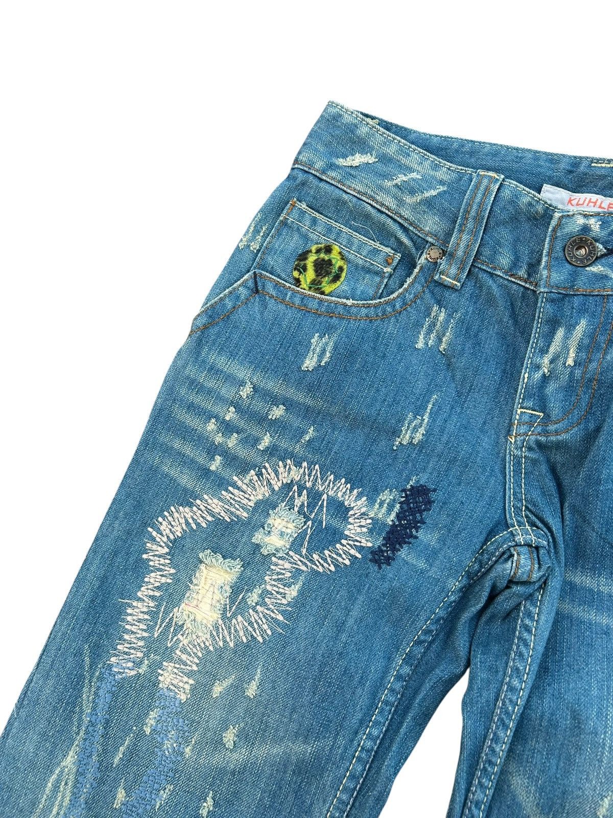 Kapital × Vintage × Who Decides War Hippies Style Japanese Distressed Denim Jeans Rare 🎌☠️ Size US 27 - 4 Thumbnail
