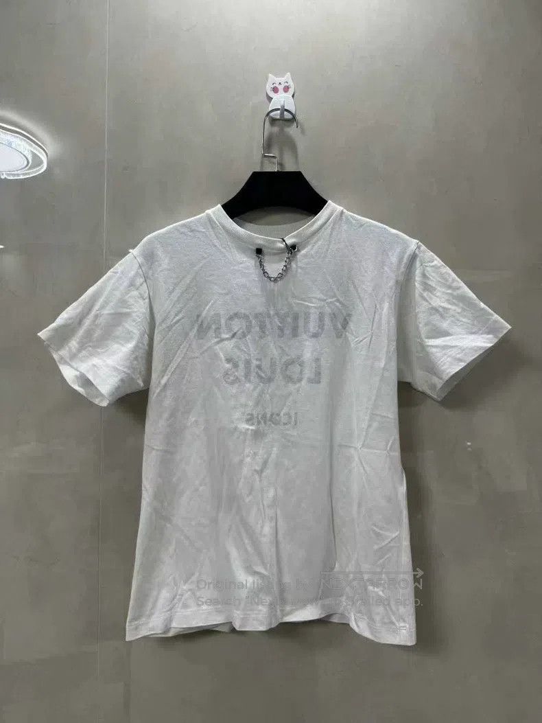 Louis Vuitton Louis Vuitton White chain reverse logo short sleeve Size US S / EU 44-46 / 1 - 1 Thumbnail