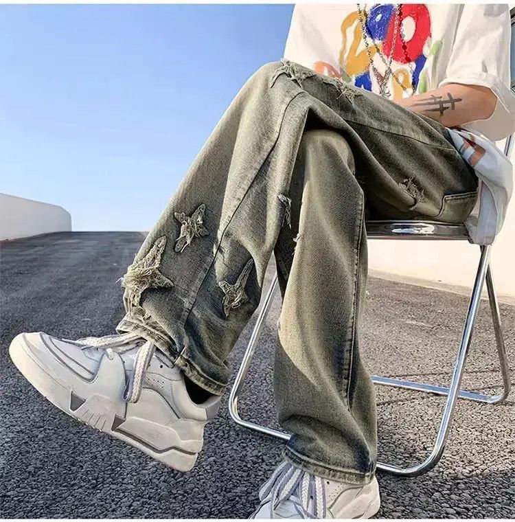 Japanese Brand Retro casual washed straight leg jeans Size US 32 / EU 48 - 5 Thumbnail