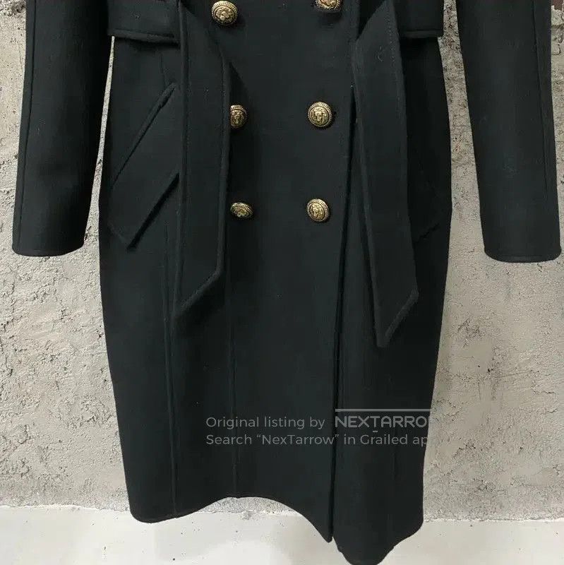 Balmain Balmain Black Wool Long Coat for Women . Size XXS / US 00 / IT 34 - 4 Thumbnail
