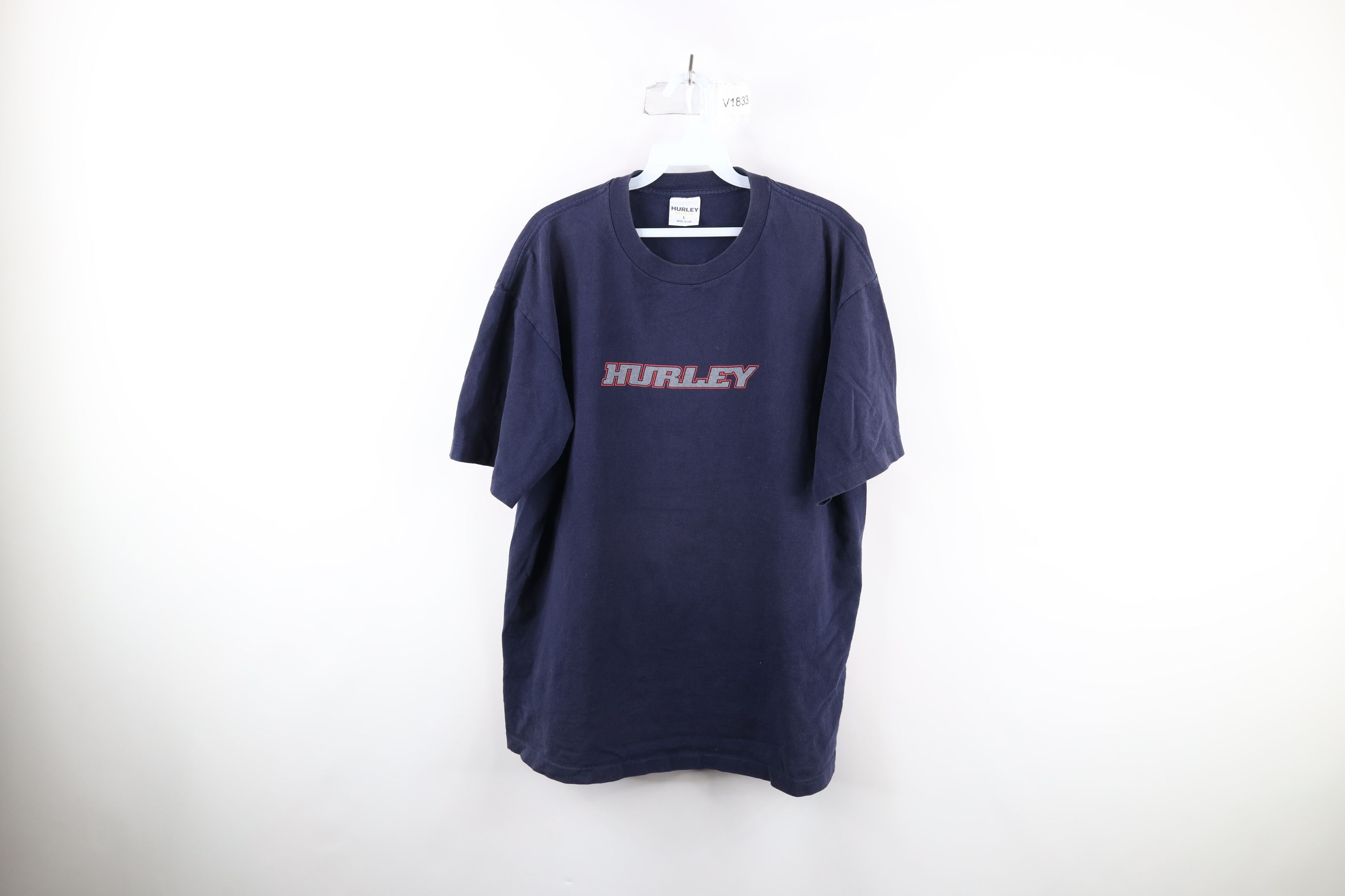 Hurley × Vintage Vintage 90s Hurley Surfing Out Double Sided T-Shirt Blue USA Size US L / EU 52-54 / 3 - 1 Thumbnail