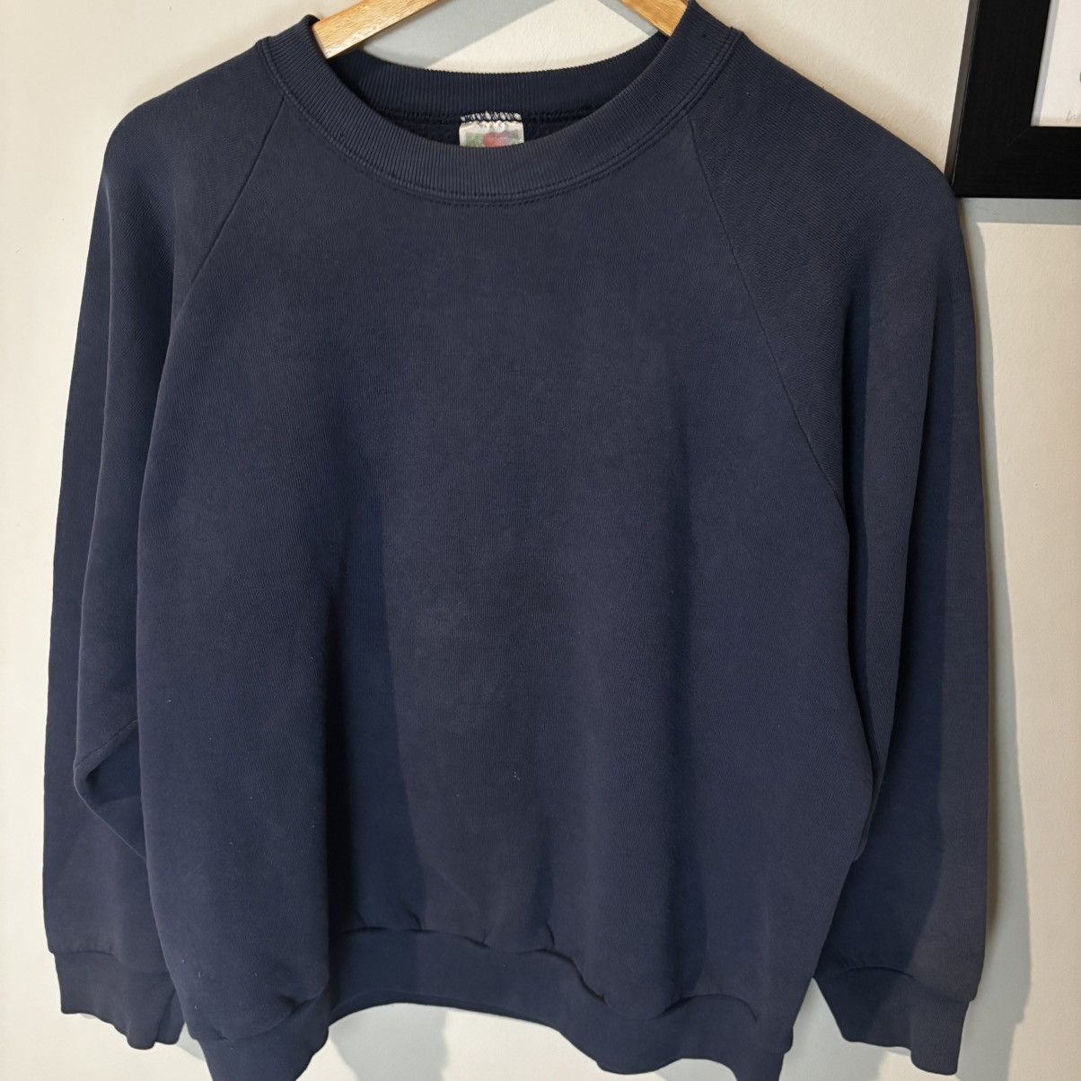 Vintage Vintage 1990s Smoked & Faded Black Crewneck Sweatshirt Size US L / EU 52-54 / 3 - 1 Thumbnail