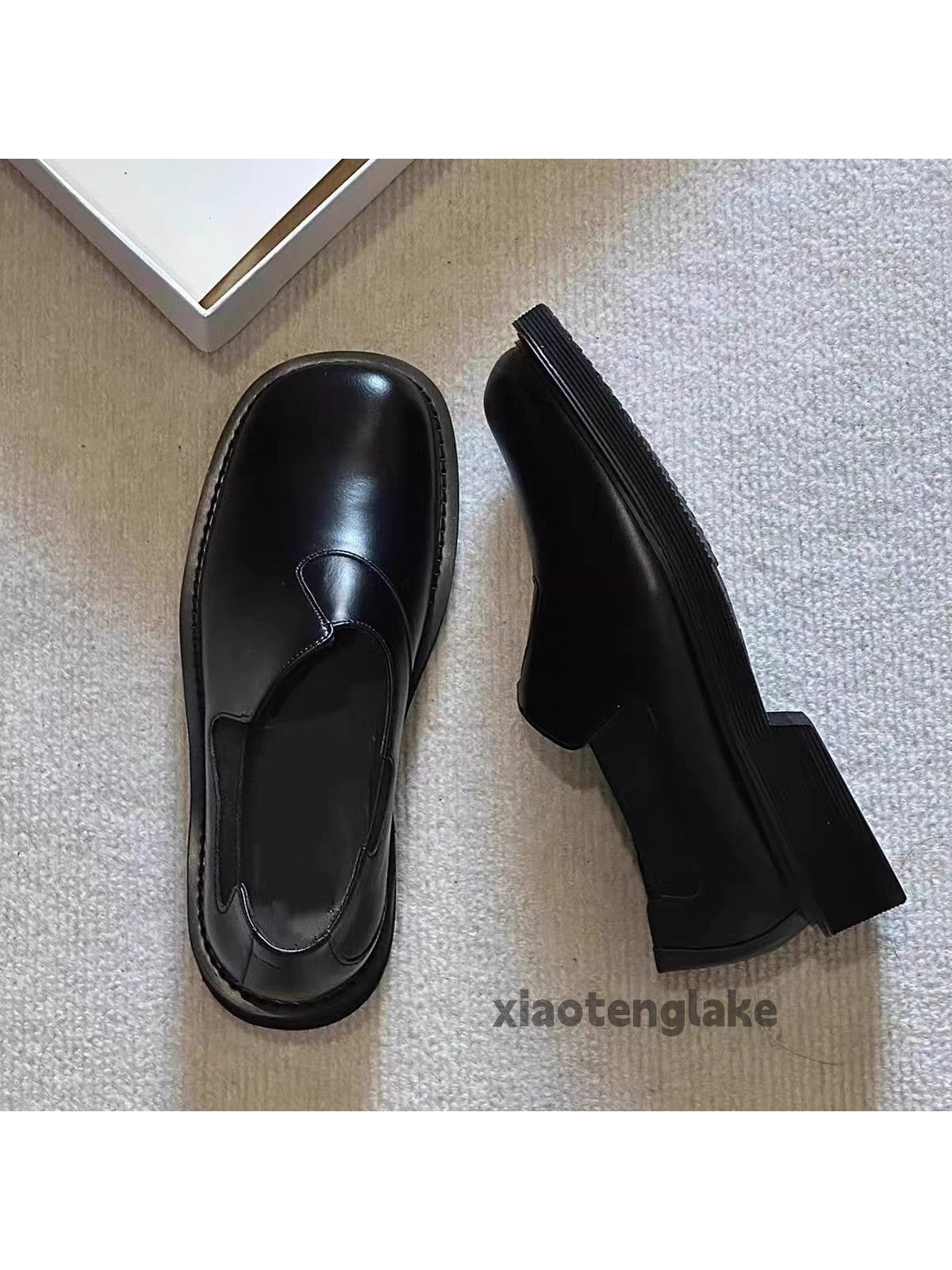Utility punk yuppie slip on loafer leather shoes