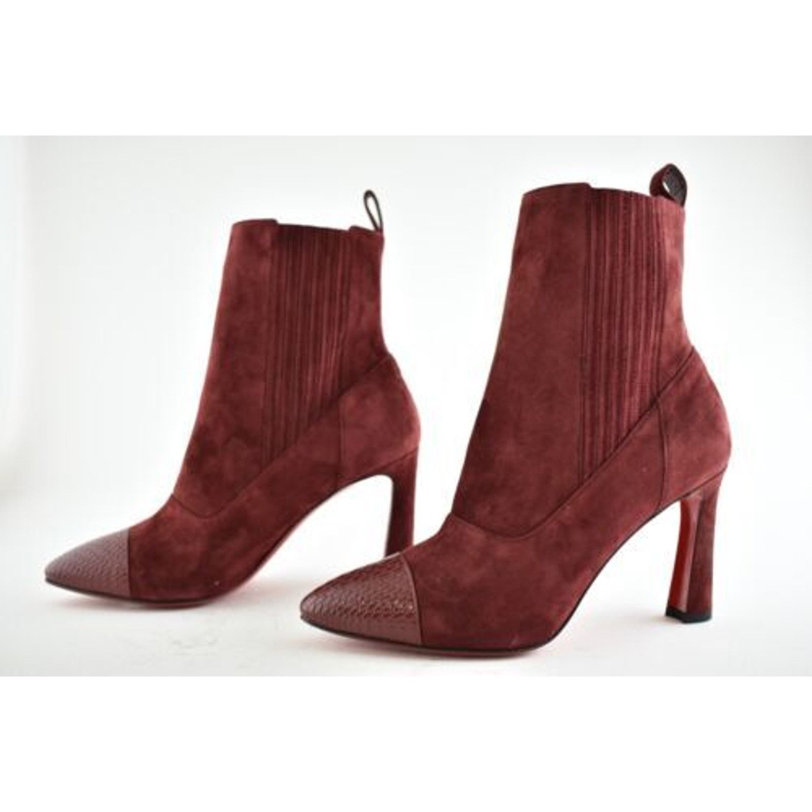 Christian Louboutin Christian Louboutin Me In The 90S 85 Tanin Red Suede Short Size US 6.5 / IT 36.5 - 6 Thumbnail