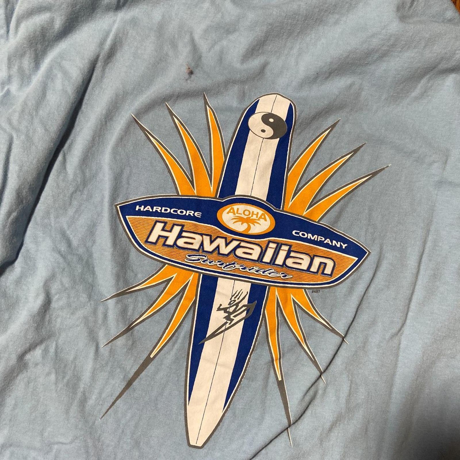 Hanes 90s blue surf tee shirt Size US XL / EU 56 / 4 - 5 Thumbnail