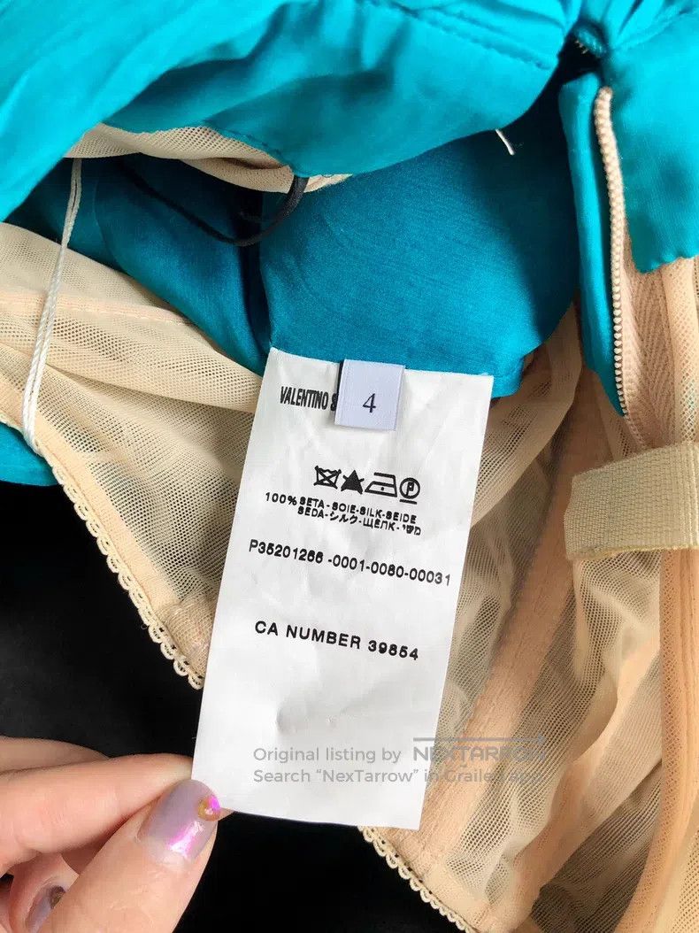 Valentino Valentino Blue gradient yarn black hip-hugging silk bandea Size S / US 4 / IT 40 - 7 Thumbnail