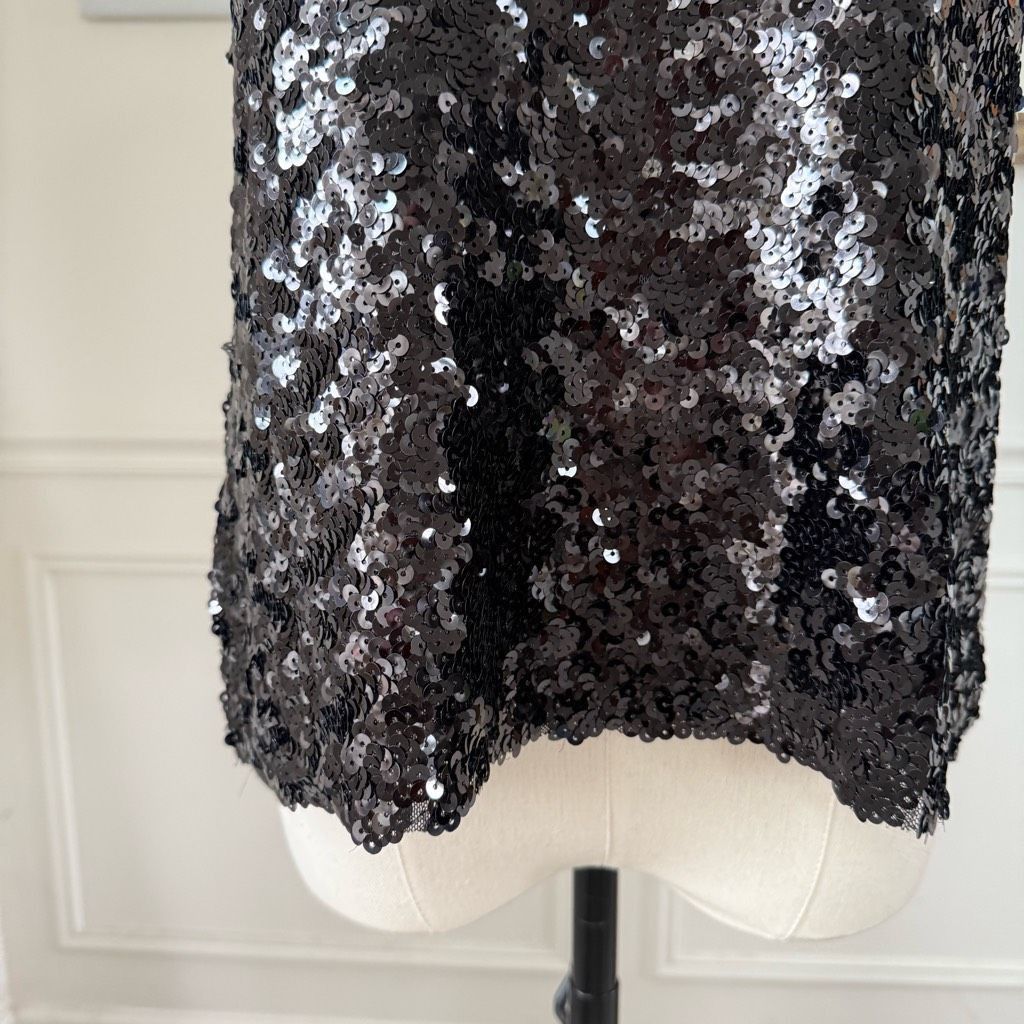 Zara NWT Zara Knit Black Sequin Tank Top S Size S / US 4 / IT 40 - 3 Thumbnail