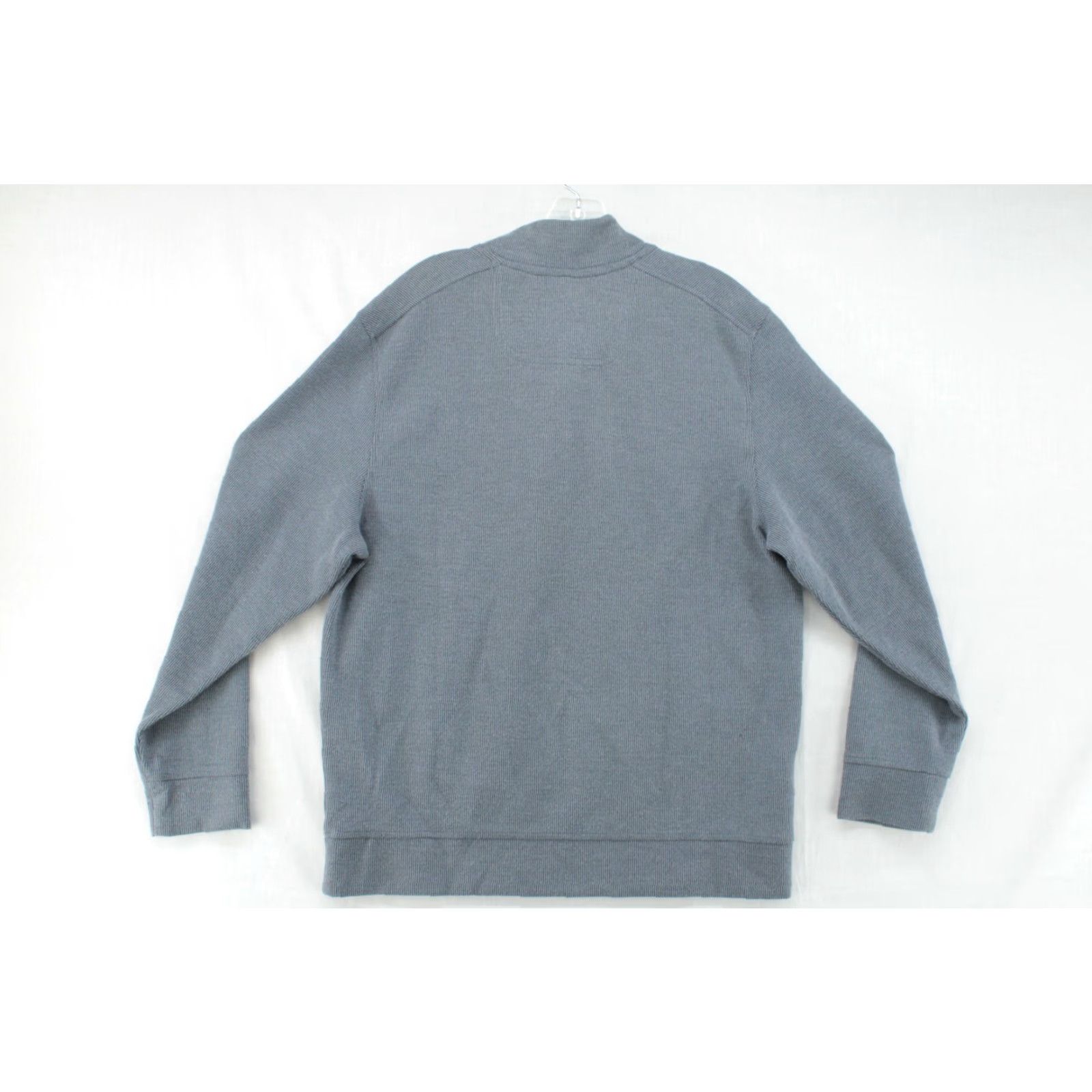 Tommy Bahama Tommy Bahama Ribbed Sweater Men's Medium Gray 1/4 Snap Mock Work Modern Outdoors Size US M / EU 48-50 / 2 - 5 Thumbnail