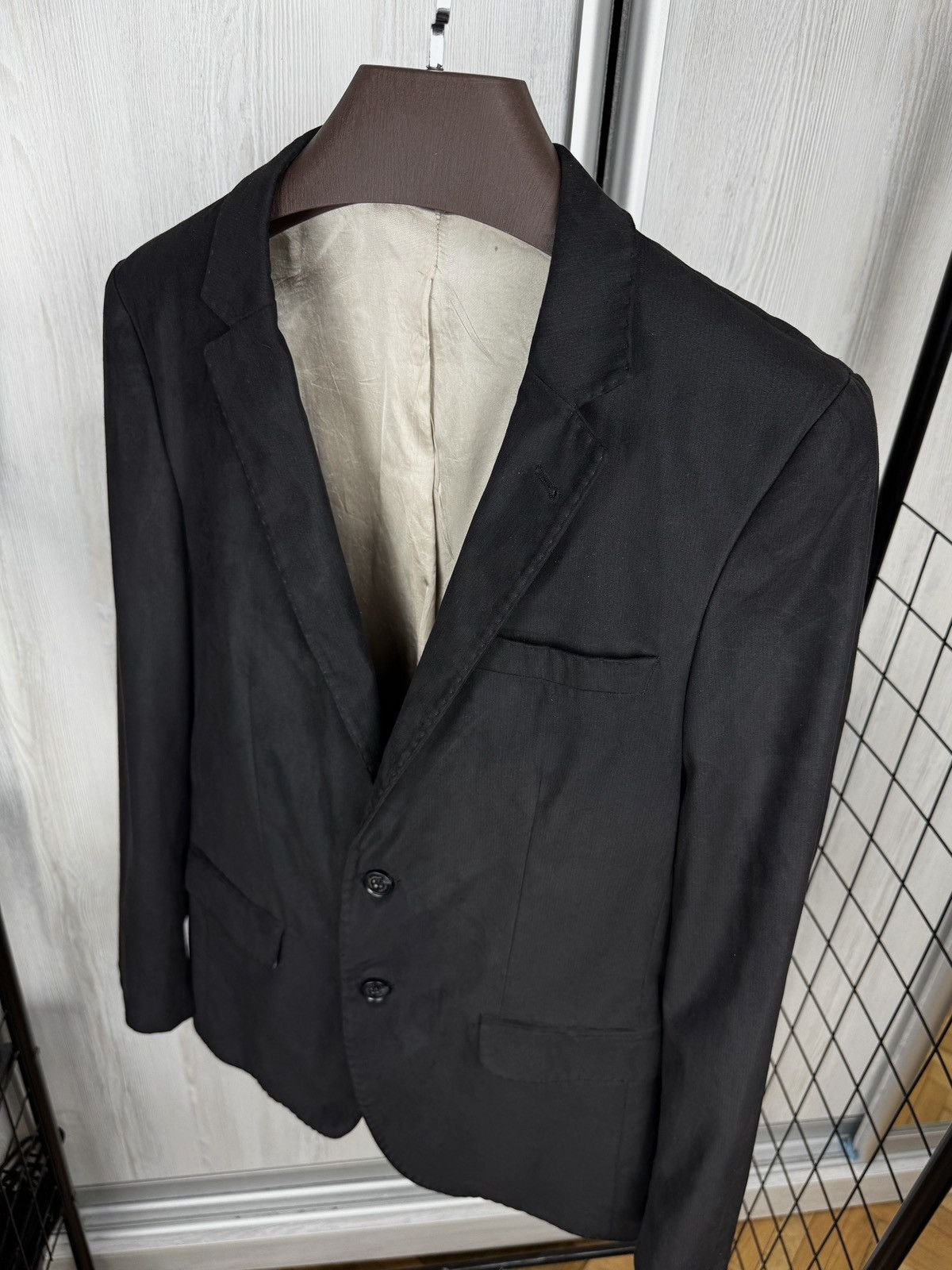 Billionaire Couture Billionaire black 2 button small stripped pattern blazer Size 38R - 8 Thumbnail