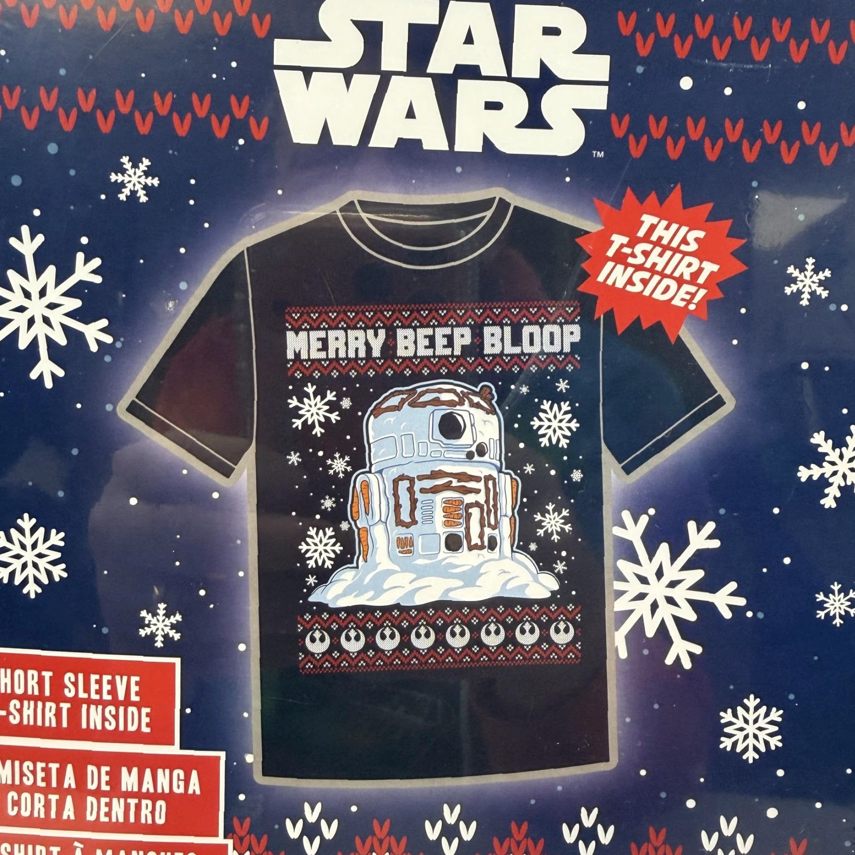 Star Wars Star Wars Shirt Mens Large Black Merry Beep Bloop Holiday Funko Pop Tees Size US L / EU 52-54 / 3 - 4 Thumbnail