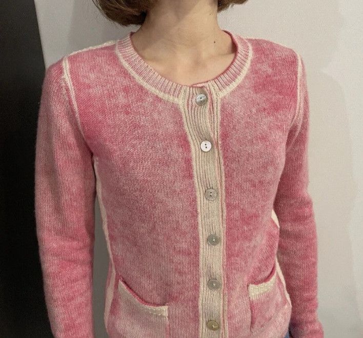 Vintage DDP Maxine Merino Wool Cashmere Button Knit Sweater Pink y2k Size S / US 4 / IT 40 - 6 Thumbnail