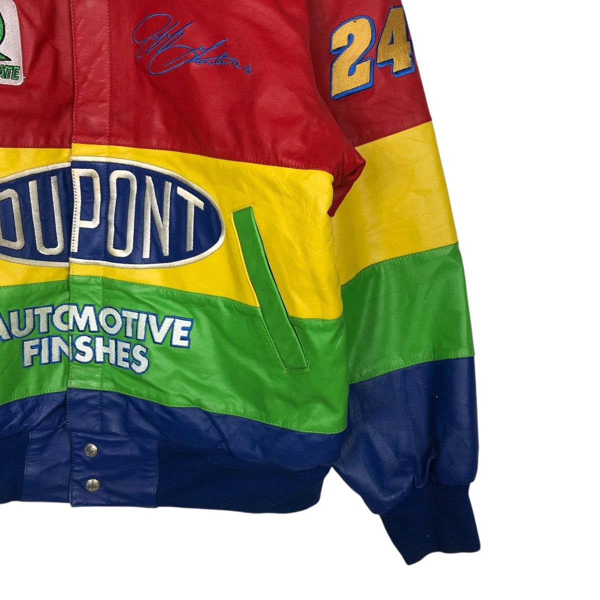 Jimi Hendrix 🔥VINTAGE GENUINE LEATHER JACKET BOMBER DUPONT HENDRIK USA Size US L / EU 52-54 / 3 - 7 Thumbnail
