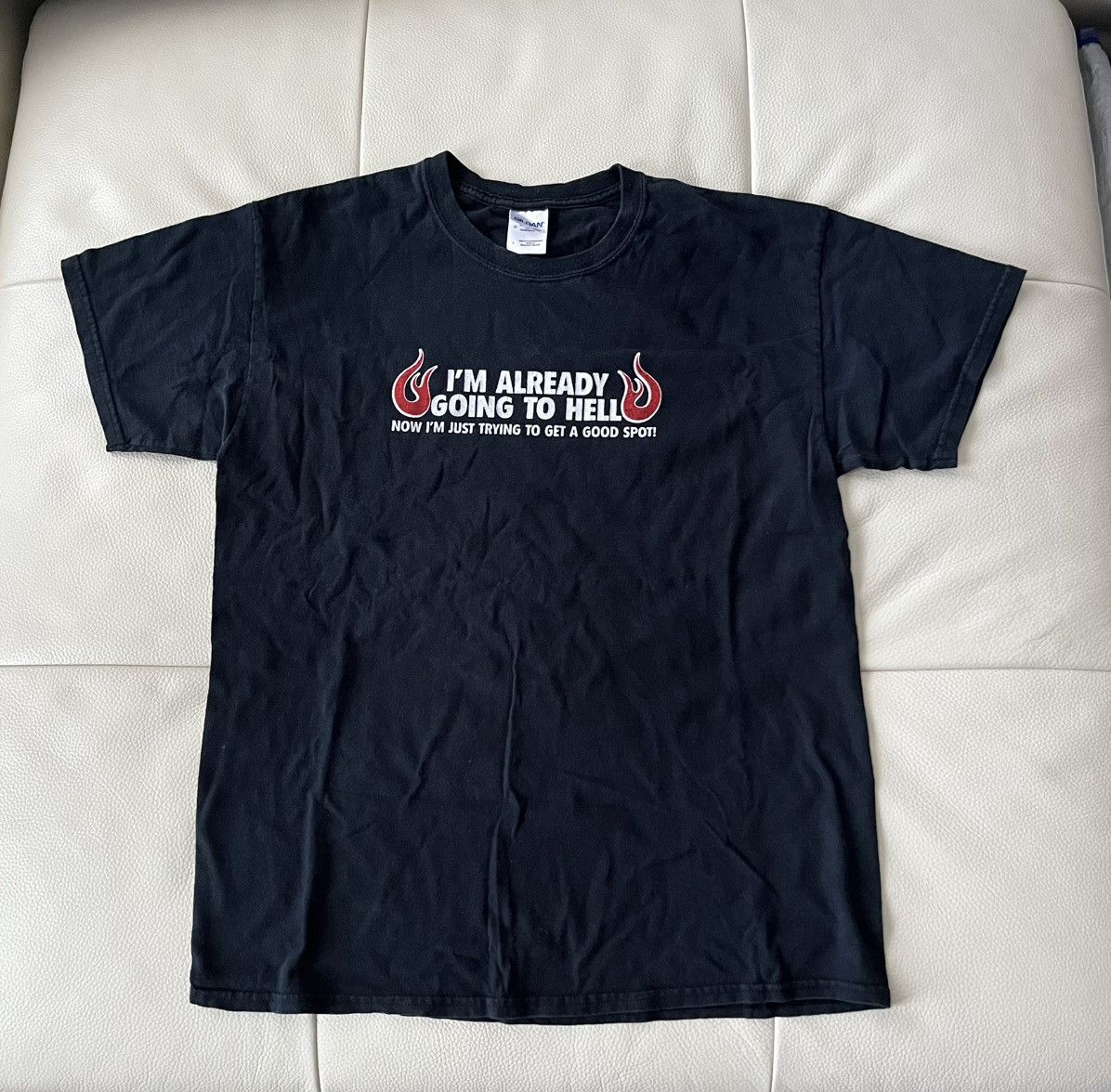 Gildan × Vintage Vintage Gildan Hell T-Shirt Size US L / EU 52-54 / 3 - 1 Thumbnail