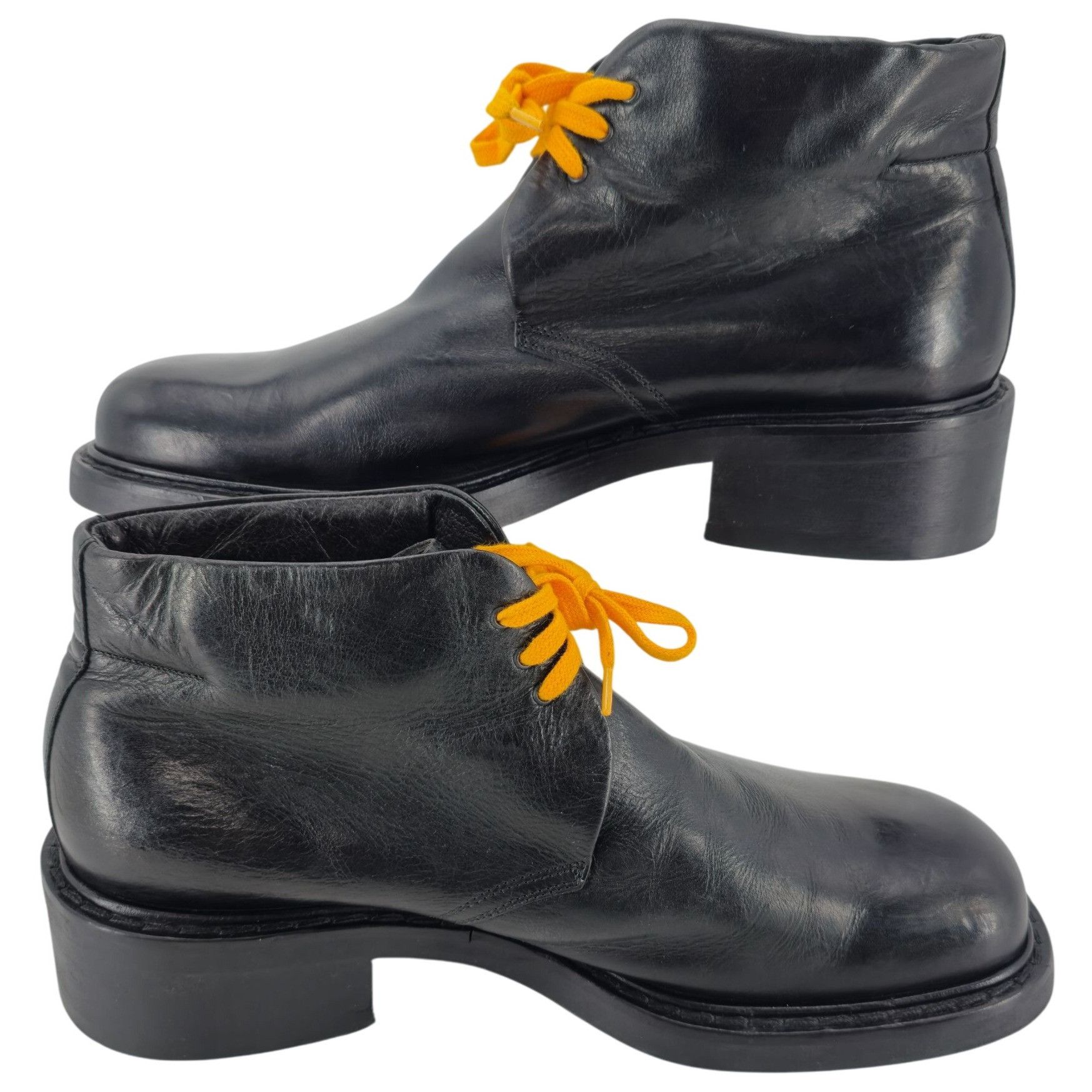 Other Vintage Paul May Italy Black Leather Chukka Ankle Boots Mens Size US 9 / EU 42 - 7 Thumbnail
