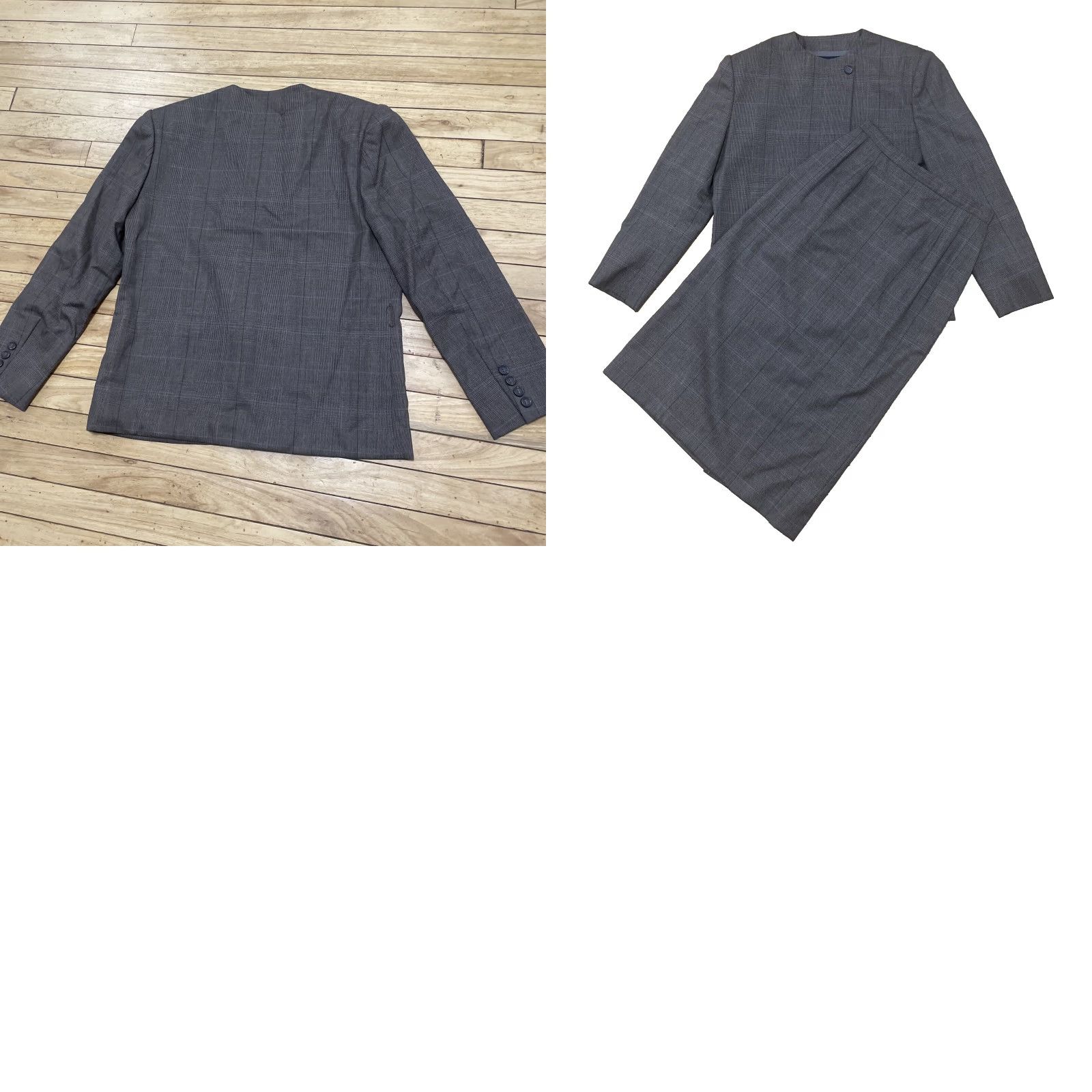 Ralph Lauren VINTAGE Ralph Lauren Skirt Suit Wool 10 Brown Gray Check Plaid Women’s 2-Piece Woolen Set Jacket and Skirt, 90s, Vintage, Classic, Business Womens Size 32" / US 10 / IT 46 - 11 Thumbnail
