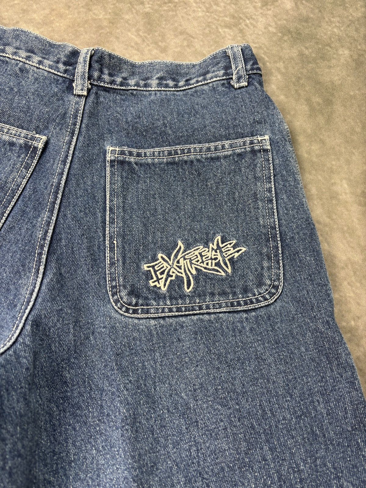 JNCO × Southpole × Vintage 1990s Extreme Zone Denim Cargo Pants Vintage Rave Jorts Zip Size 26" / US 2 / IT 38 - 10 Thumbnail