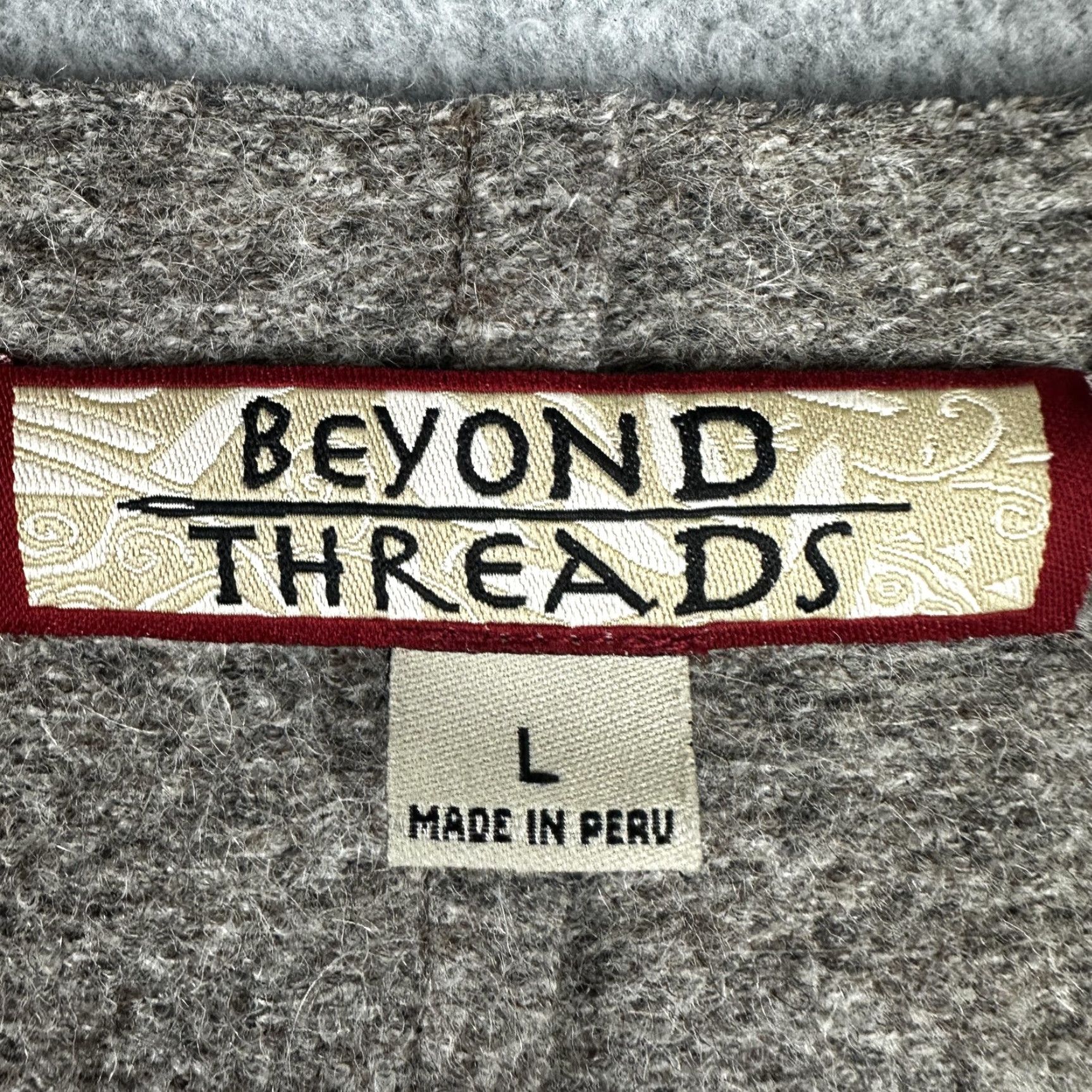 Vintage VINTAGE Beyond Threads Coat Womens L Gray Alpaca Wool Single Button Drape Collar Size L / US 10 / IT 46 - 2 Thumbnail