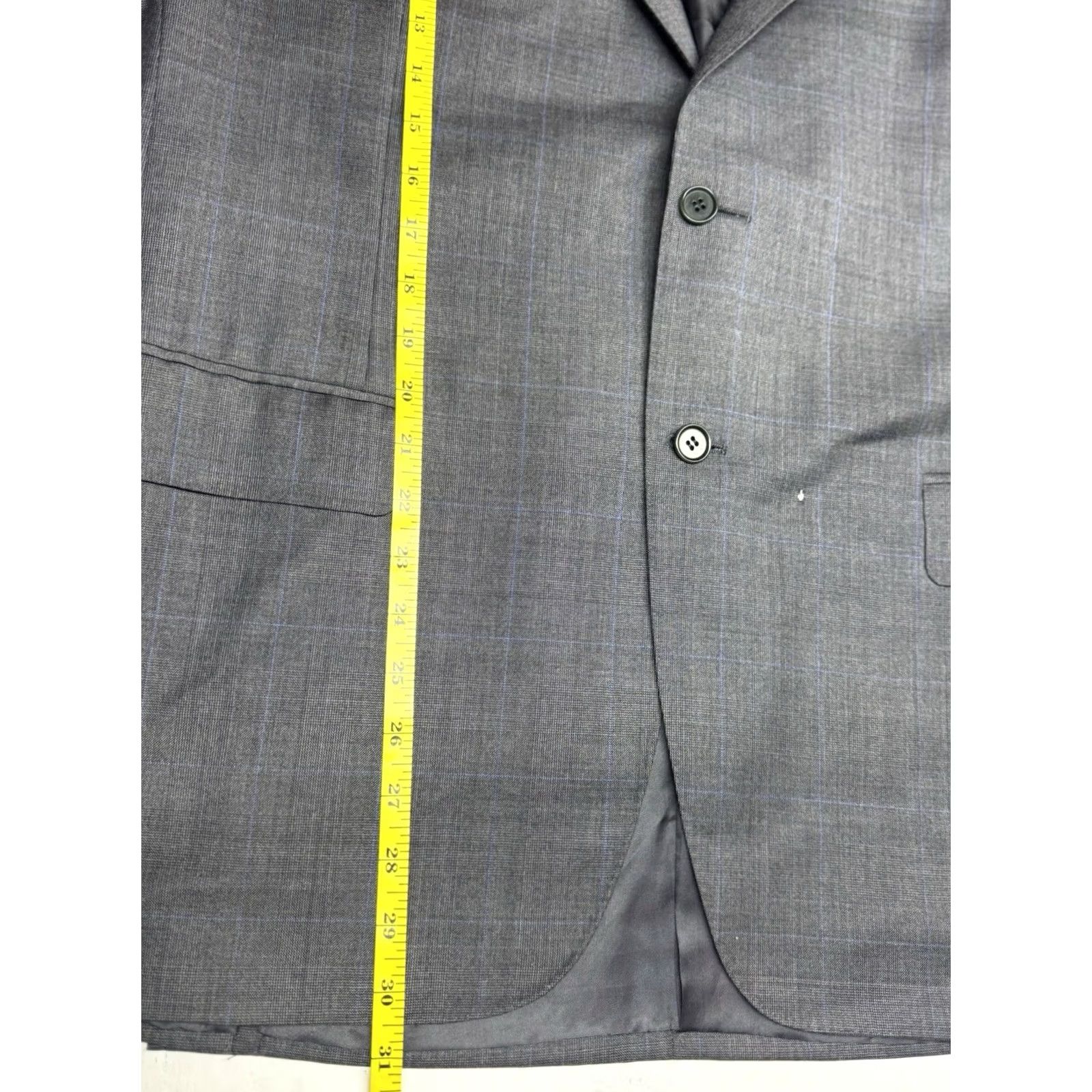 Canali Canali 1934 Men’s Blazer Plaid Wool Sport Coat Gray & Blue Italy 44R Size 44R - 7 Thumbnail
