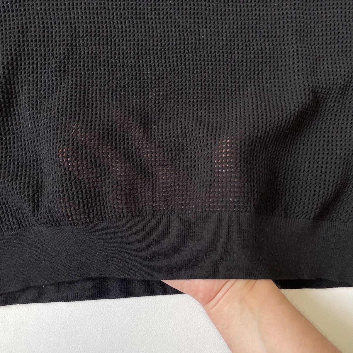 Dries Van Noten Black Tech Mesh Knit Sweater Size US L / EU 52-54 / 3 - 10 Thumbnail