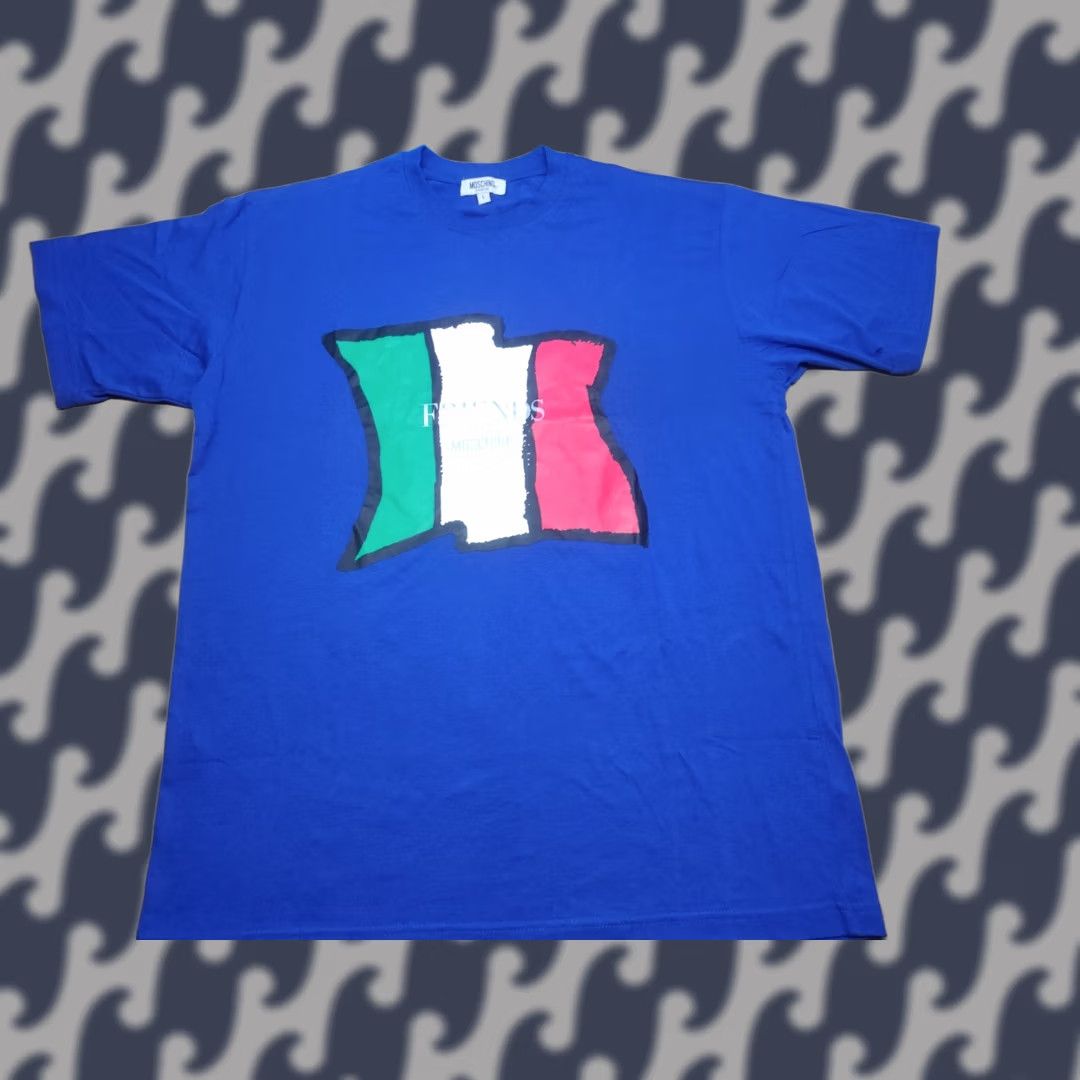 Moschino Moschino T-Shirt Mens Size L Blue Italy Flag Short Sleeve Canvas Cotton Size US L / EU 52-54 / 3 - 1 Thumbnail