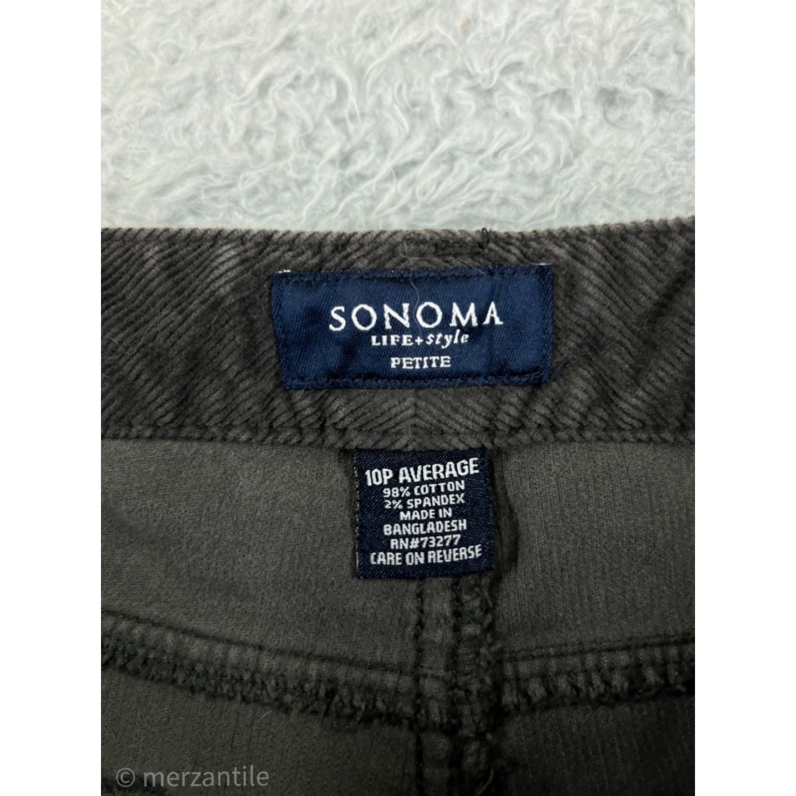 Vintage Sonoma Pants Womens 10 Gray Corduroy Mid Rise Straight Cotton Blend Stretch Pants Size 32" / US 10 / IT 46 - 4 Thumbnail